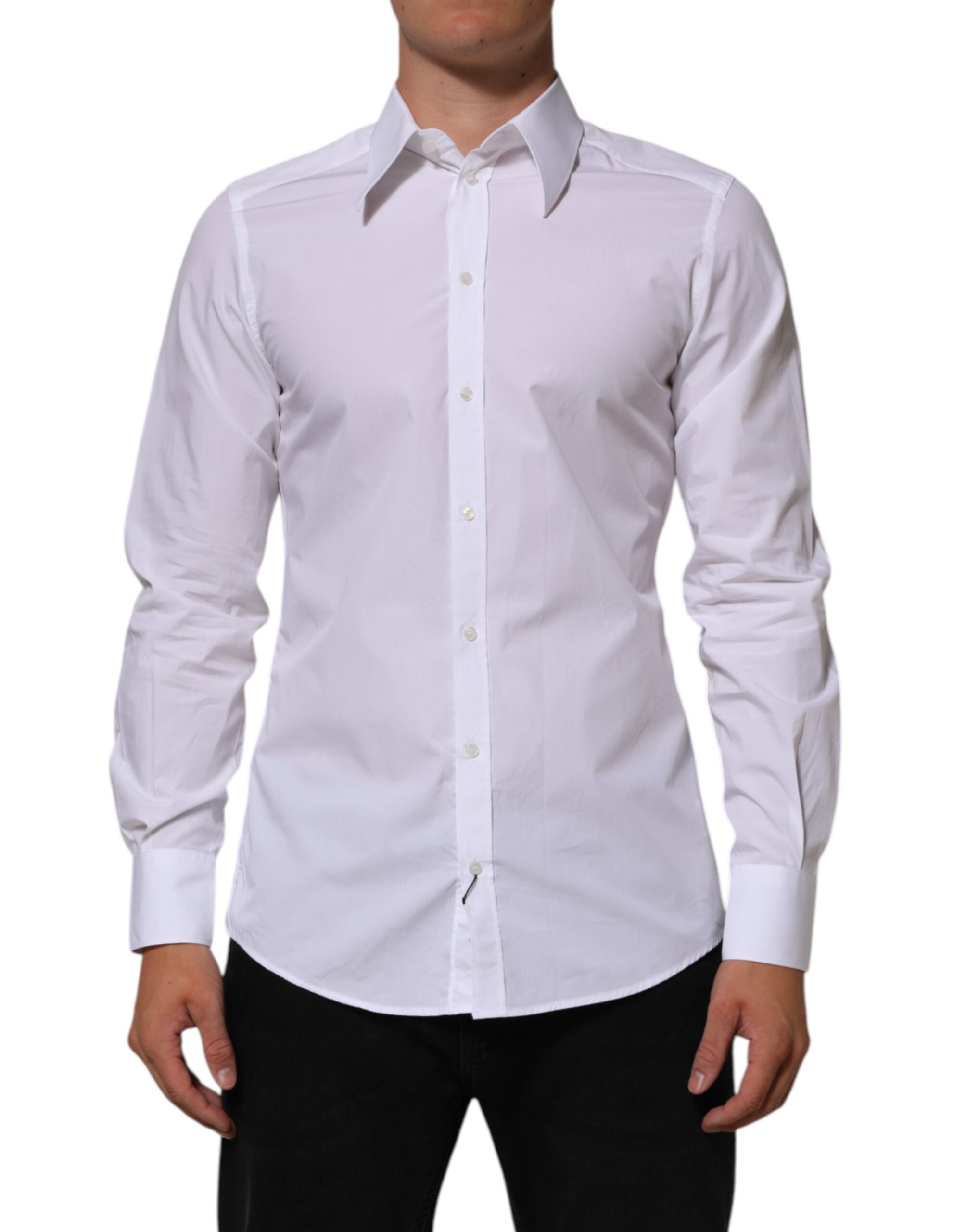 Dolce & Gabbana Weißes Baumwollhemd MARTINI für Männer Formal Dress Shirt-2