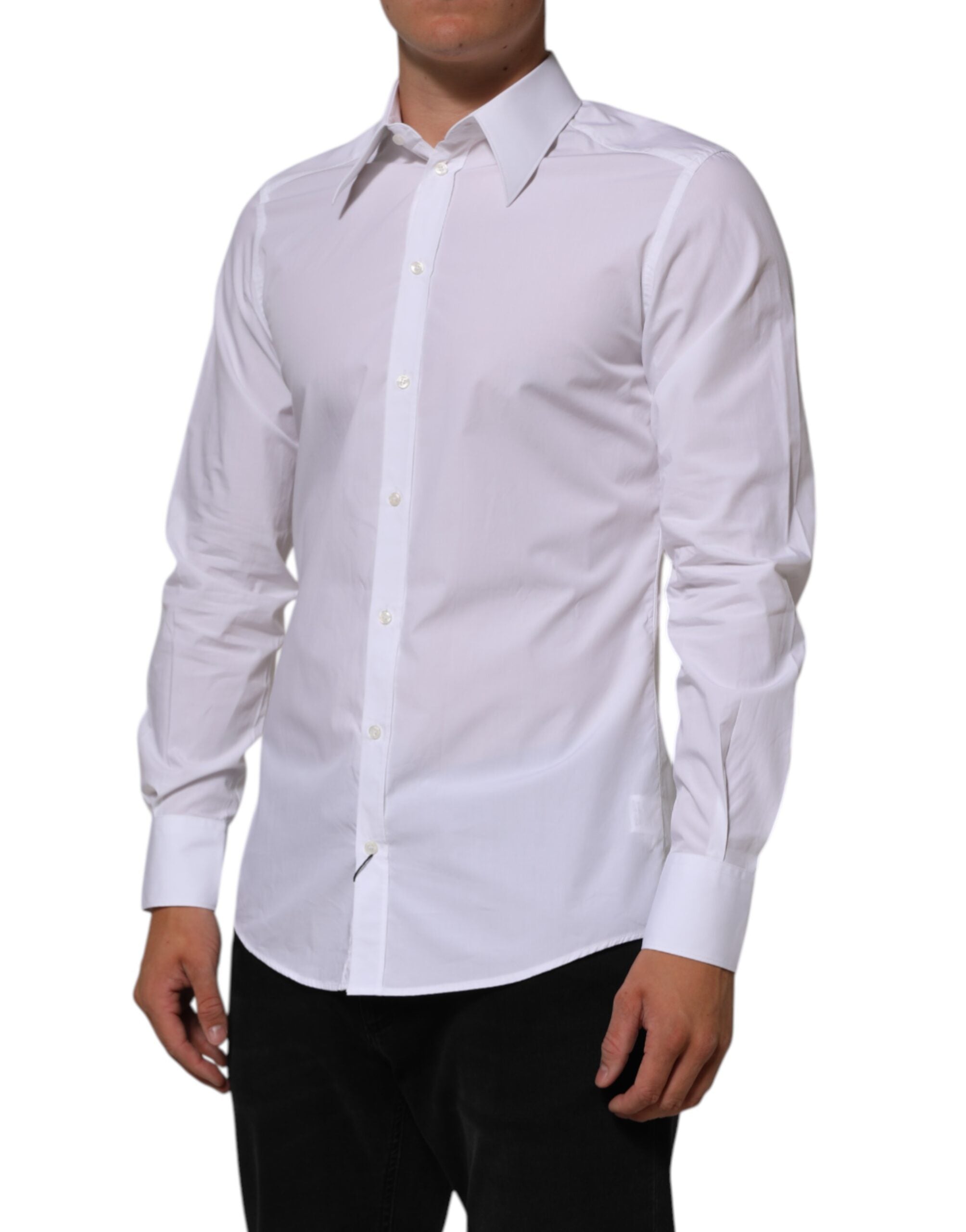 Dolce & Gabbana Weißes Baumwollhemd MARTINI für Männer Formal Dress Shirt-3