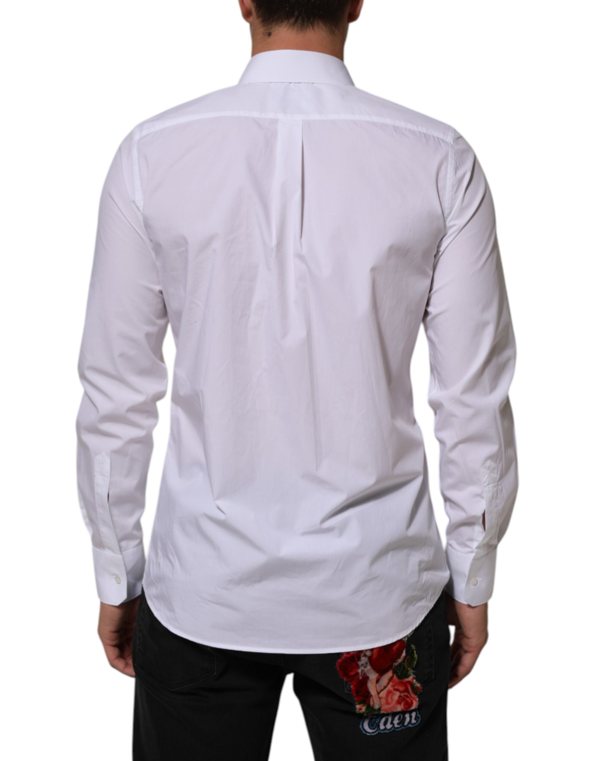 Dolce & Gabbana Weißes Baumwollhemd MARTINI für Männer Formal Dress Shirt-4