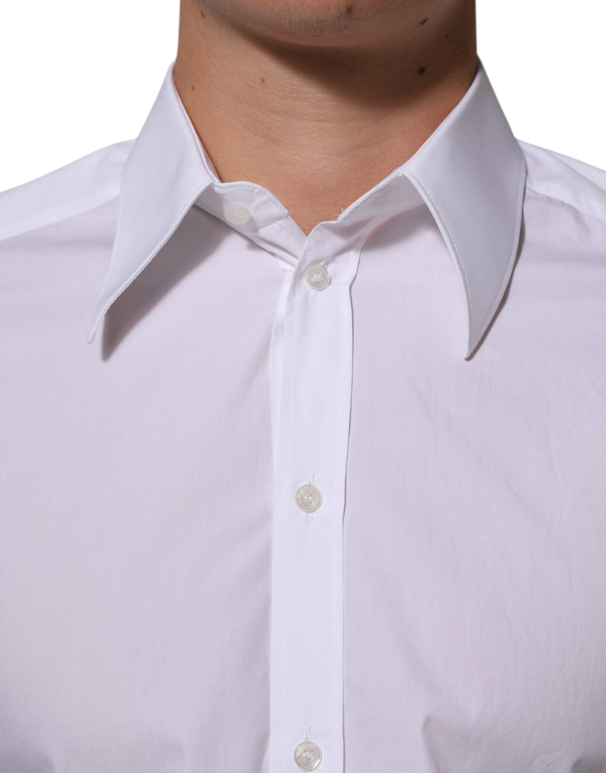 Dolce & Gabbana Weißes Baumwollhemd MARTINI für Männer Formal Dress Shirt-5
