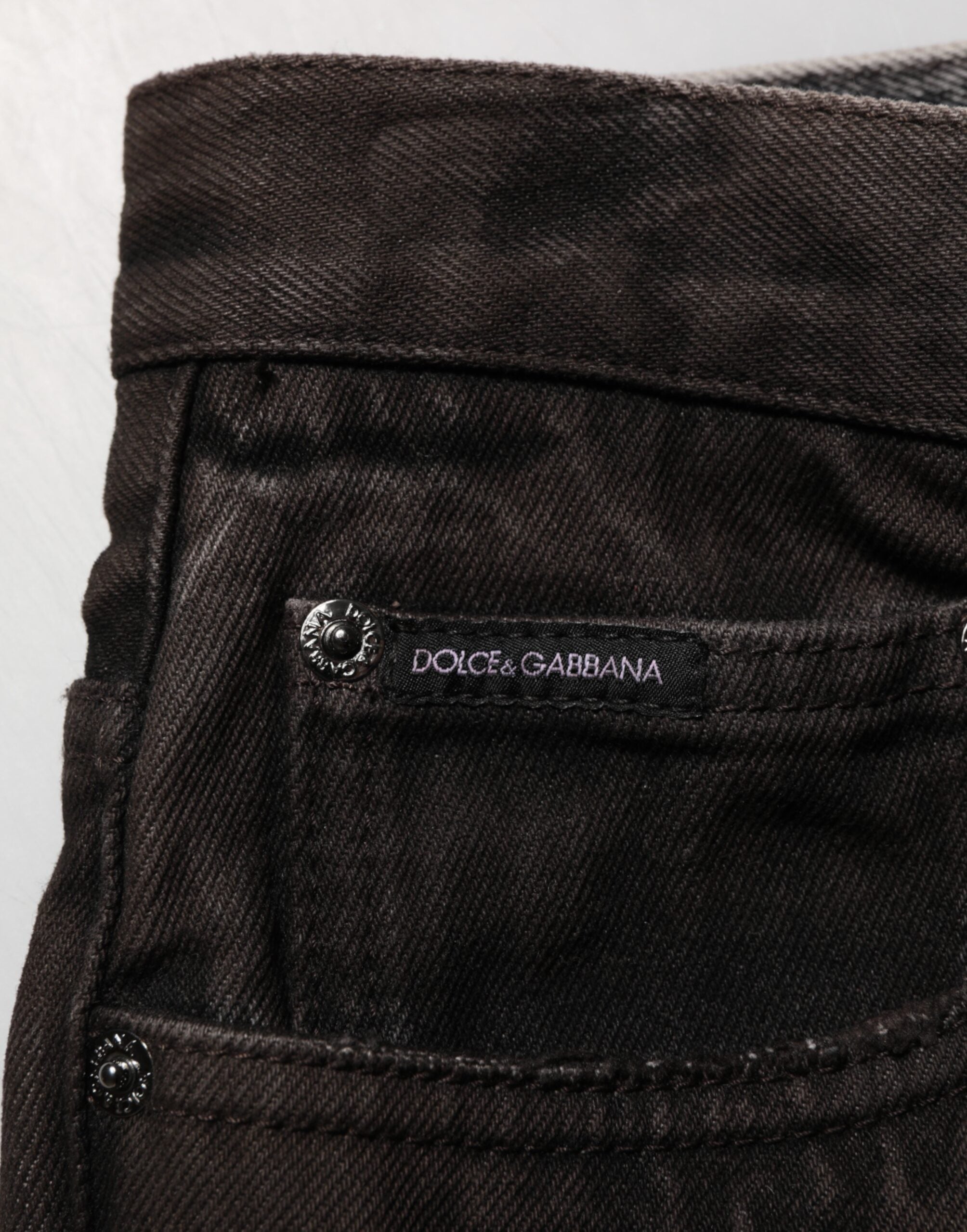 Bermudas de mezclilla deshilachada de algodón negro de Dolce & Gabbana para hombre-6
