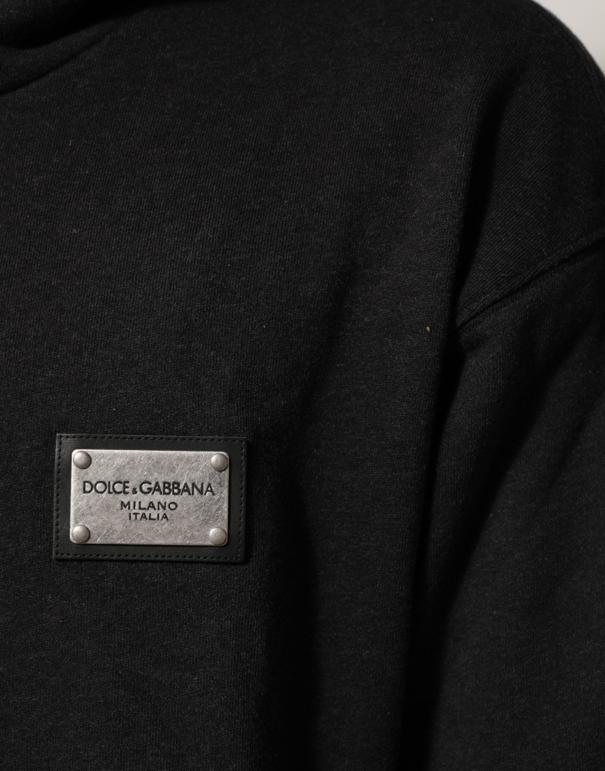 Dolce & Gabbana Black Logo Full Zip Hooded Sweatshirt Pullover-6