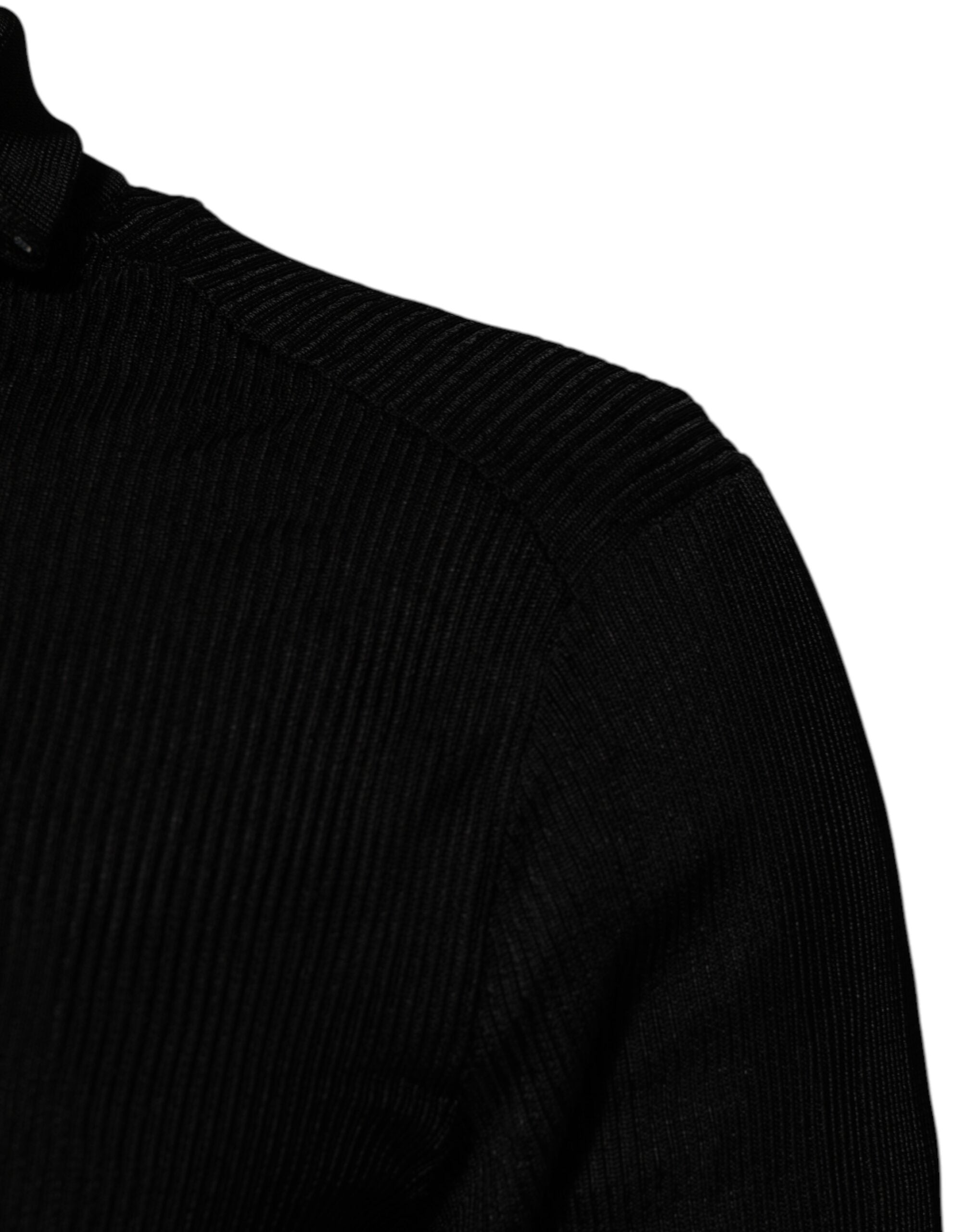 Dolce & Gabbana Black Viscose Turtleneck Sweater-6
