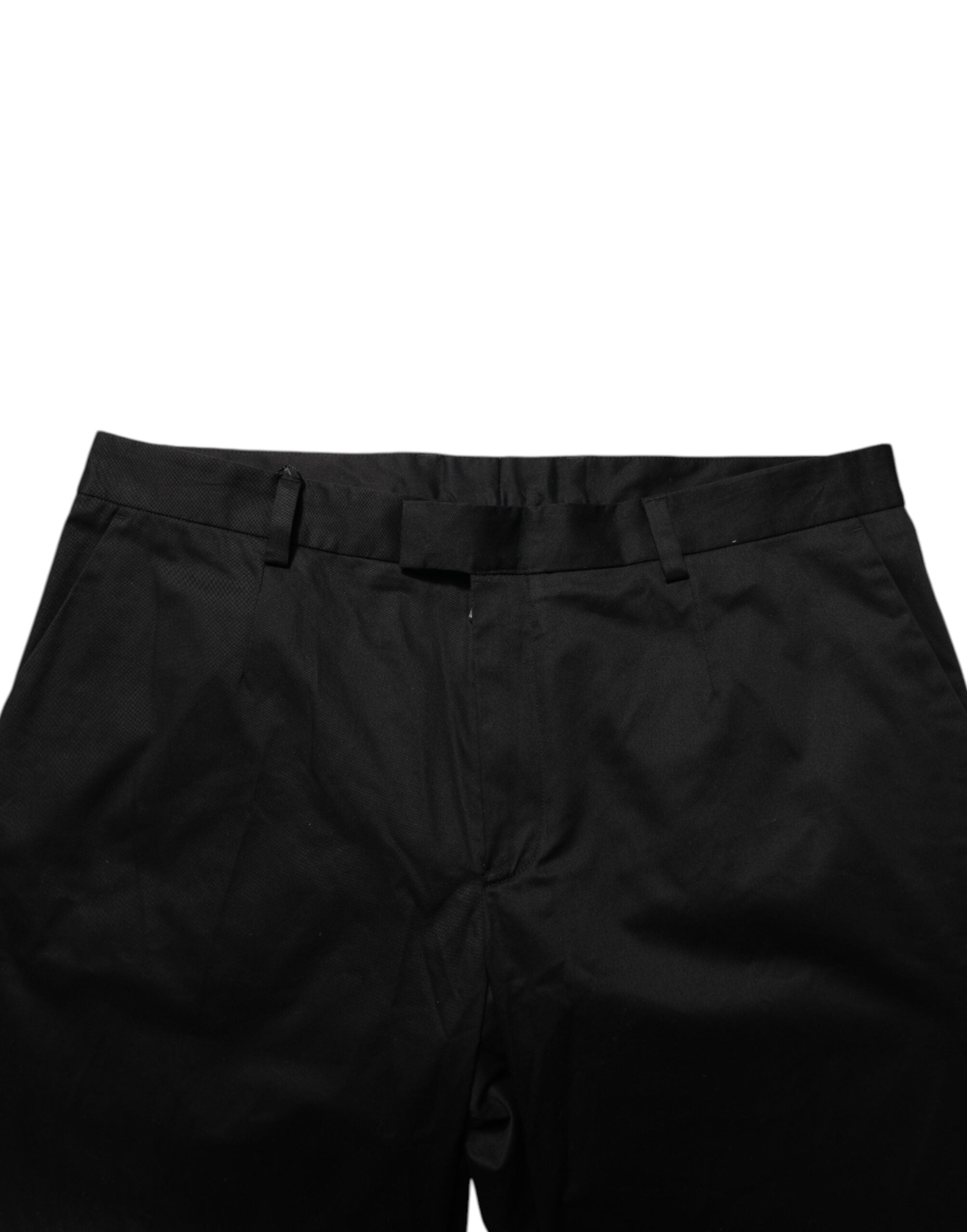 Pantalones casuales de algodón elástico negro de Dolce & Gabbana-5