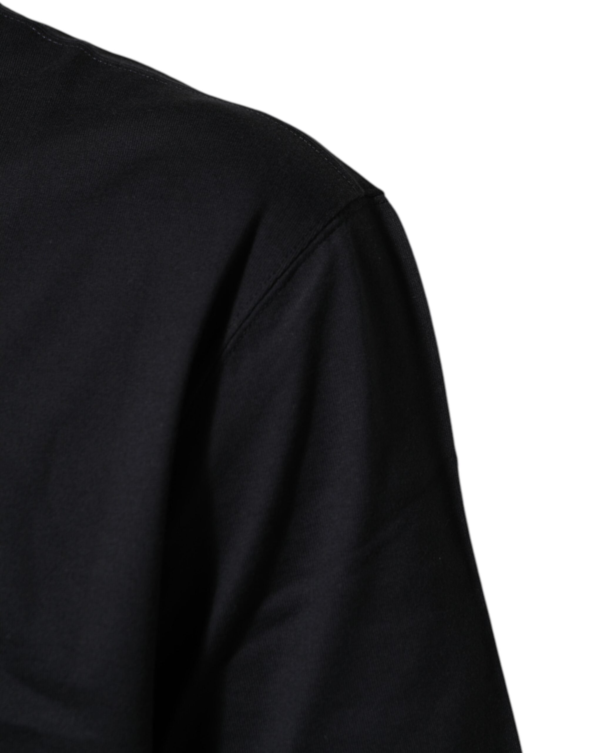 Dolce & Gabbana Black Logo Compass Cotton T-Shirt with Crew Neck-6