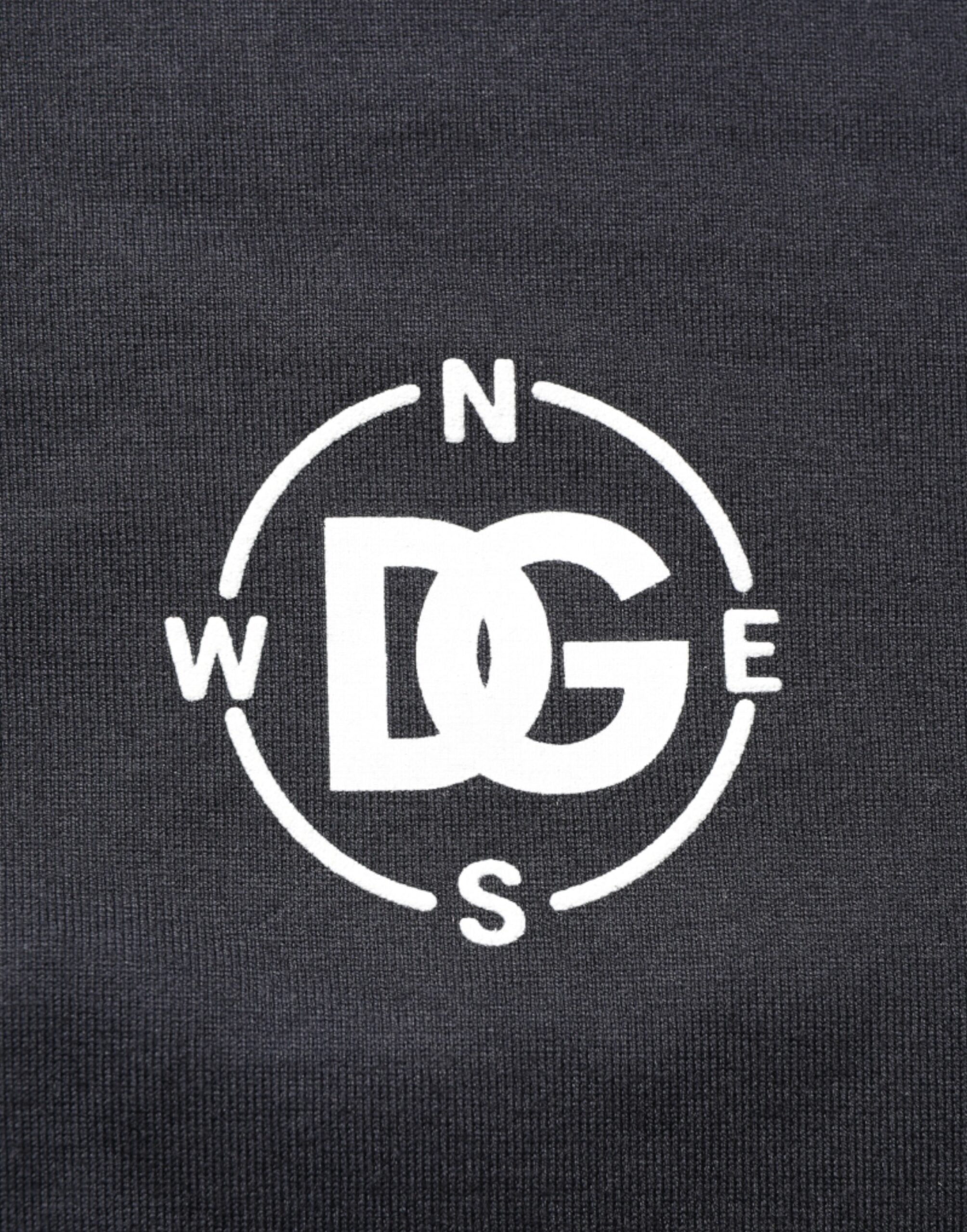 Dolce & Gabbana Black Logo Compass Cotton T-Shirt with Crew Neck-8