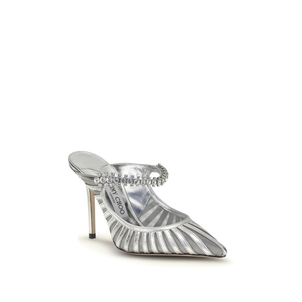 Jimmy Choo Silberne Leder-Pumps mit hohem Absatz-2