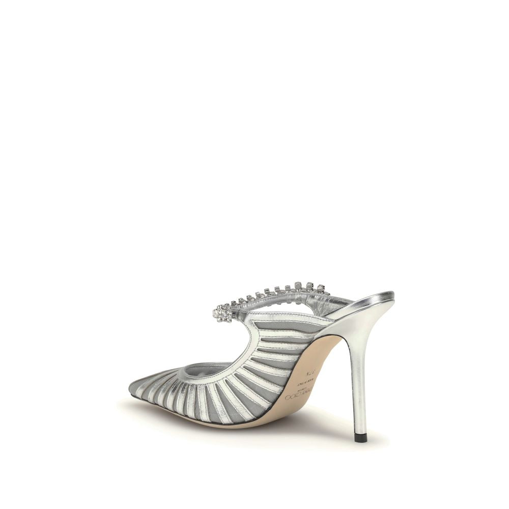 Jimmy Choo Silberne Leder-Pumps mit hohem Absatz-3