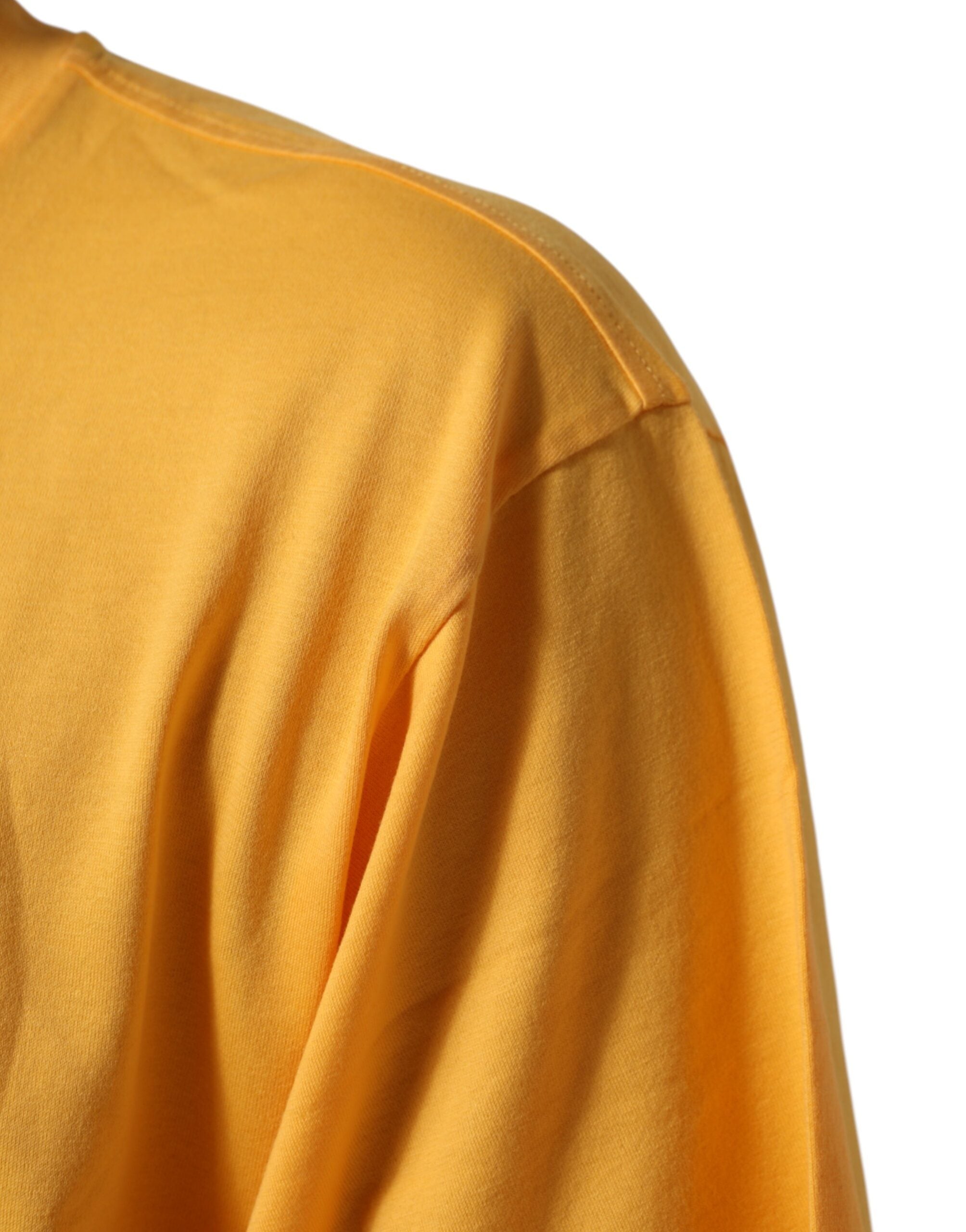 Camiseta de algodón con cuello redondo y estampado floral Secret Garden de Dolce & Gabbana en amarillo-6