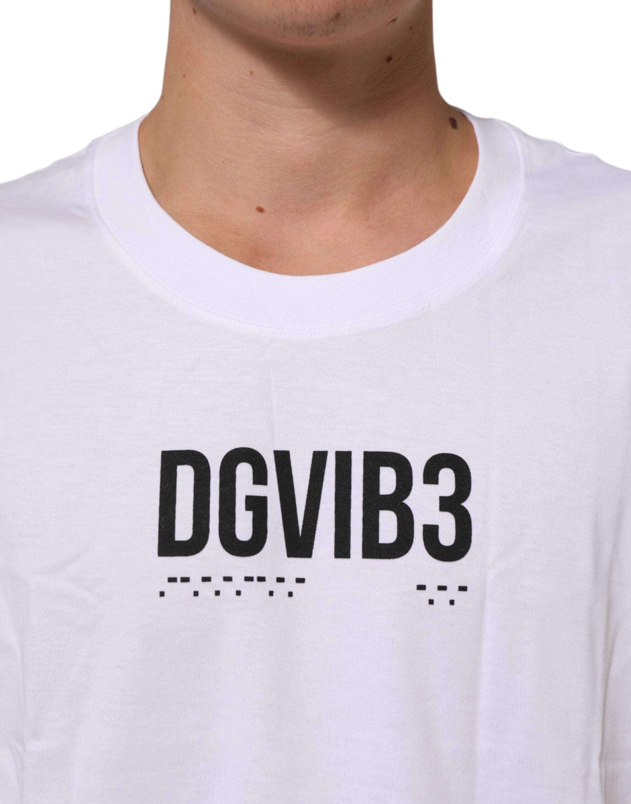 Dolce & Gabbana Weißes ärmelloses bedrucktes Tank-T-Shirt aus Baumwolle-5