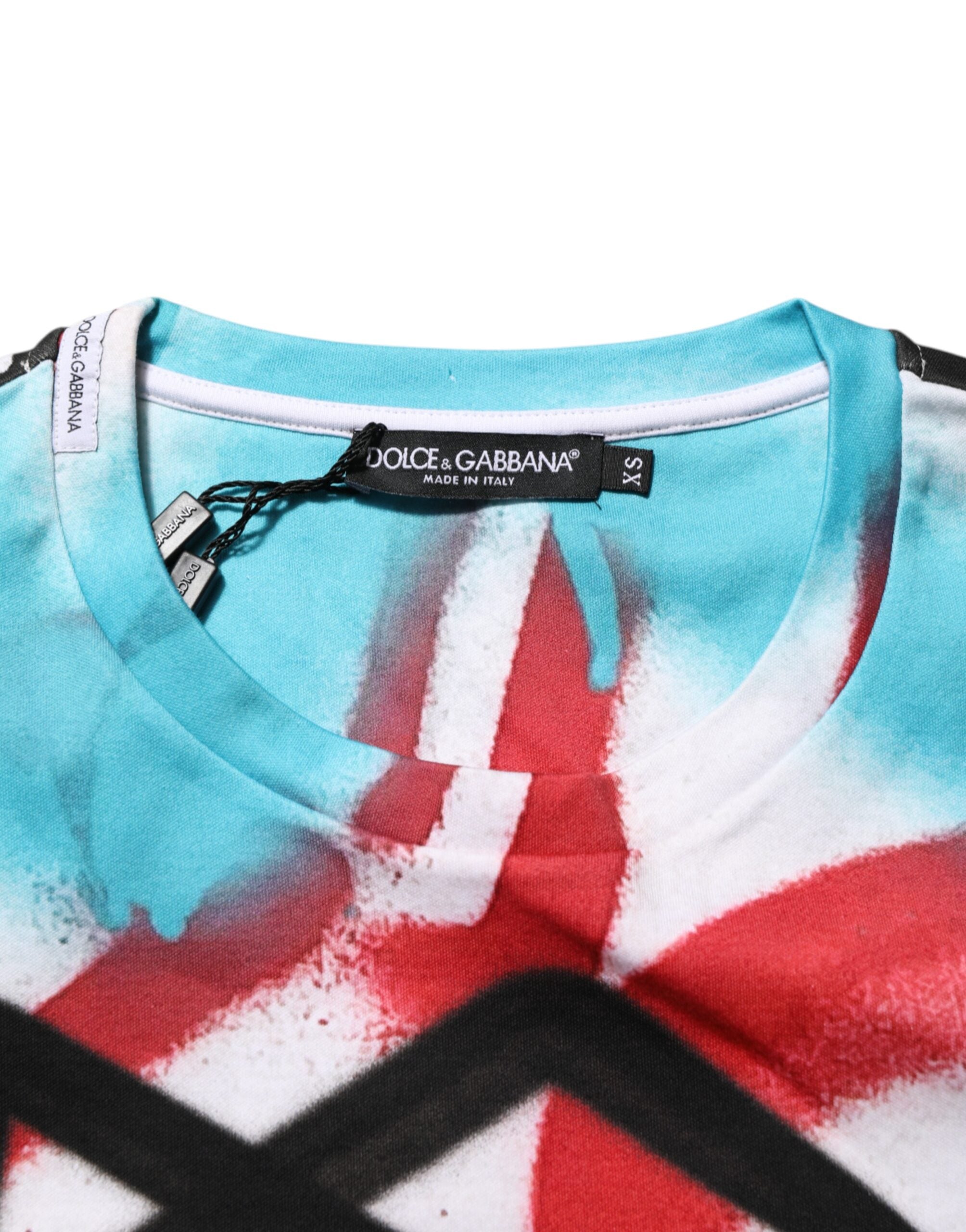 Camiseta blanca con grafiti de Dolce & Gabbana, cuello redondo y manga corta-7
