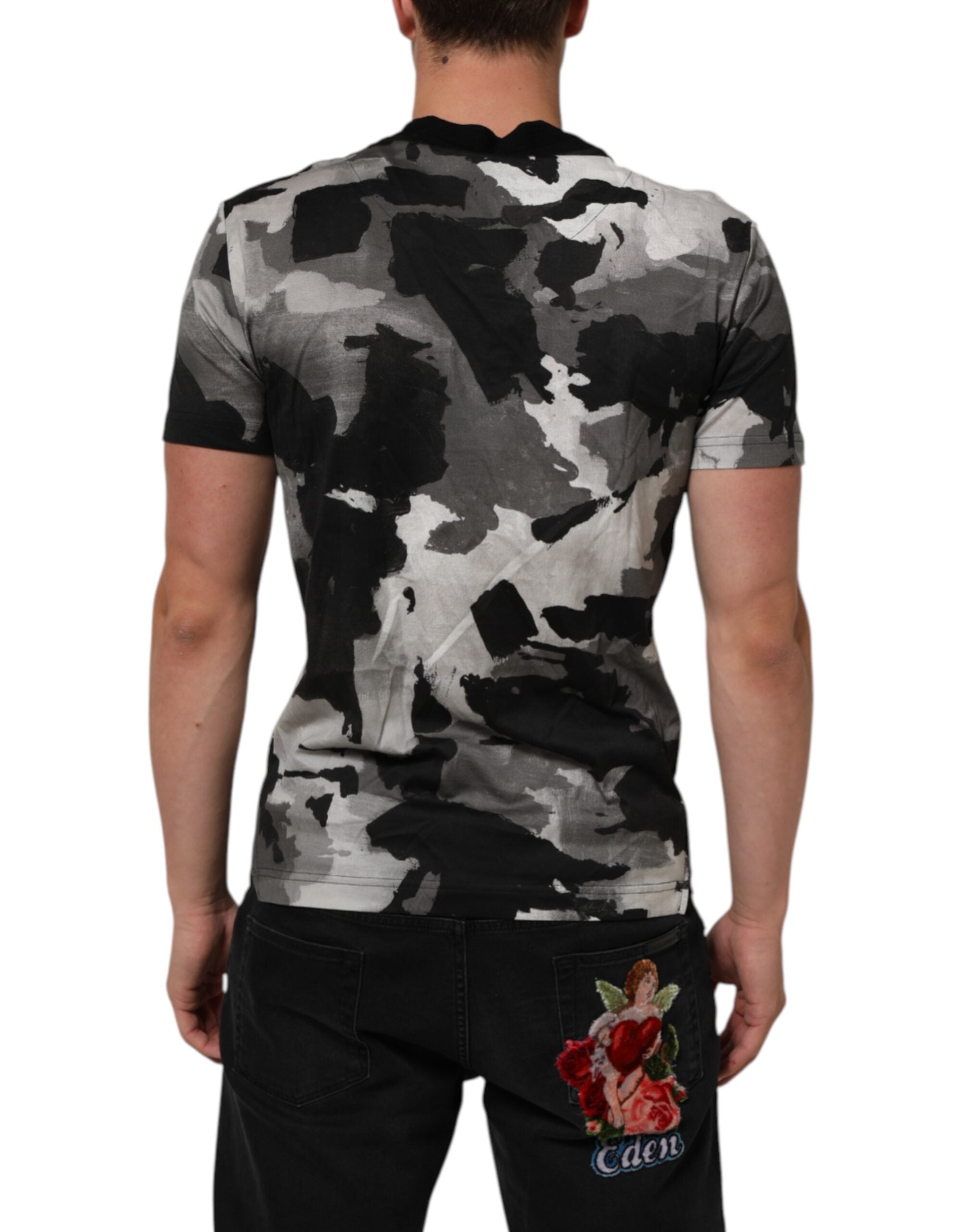 Dolce & Gabbana Multicolor Camouflage Men's Short Sleeve T-Shirt-4