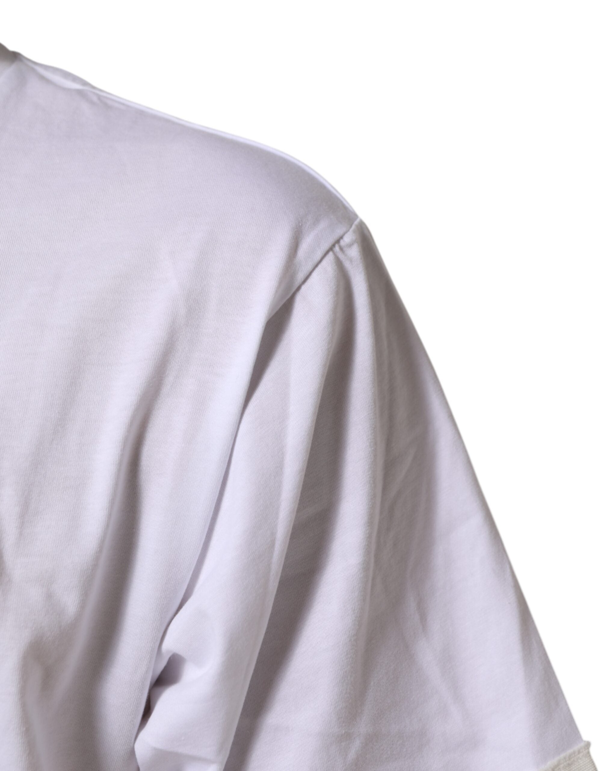 Dolce & Gabbana white round neck cotton T-shirt with graphic print-7