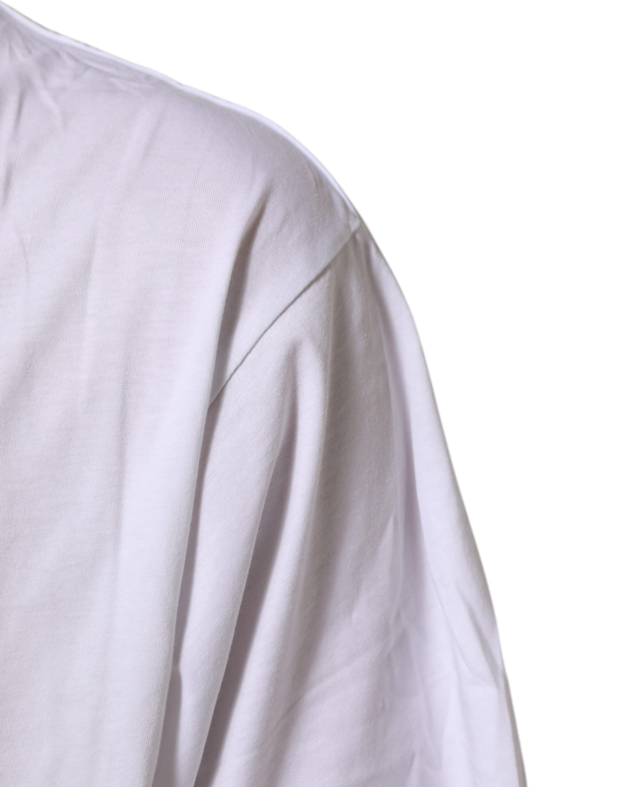 Dolce & Gabbana white round neck cotton T-shirt with graphic print-6