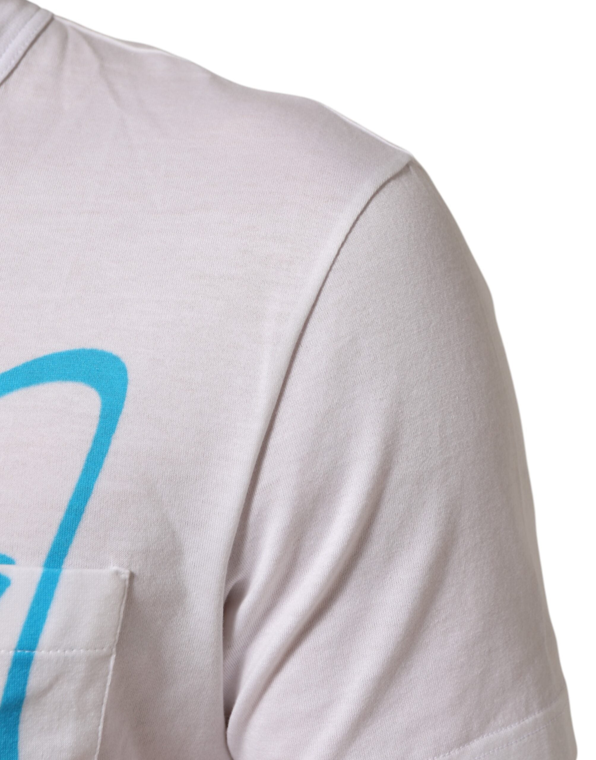 Dolce & Gabbana white round neck cotton T-shirt with graphic print-6