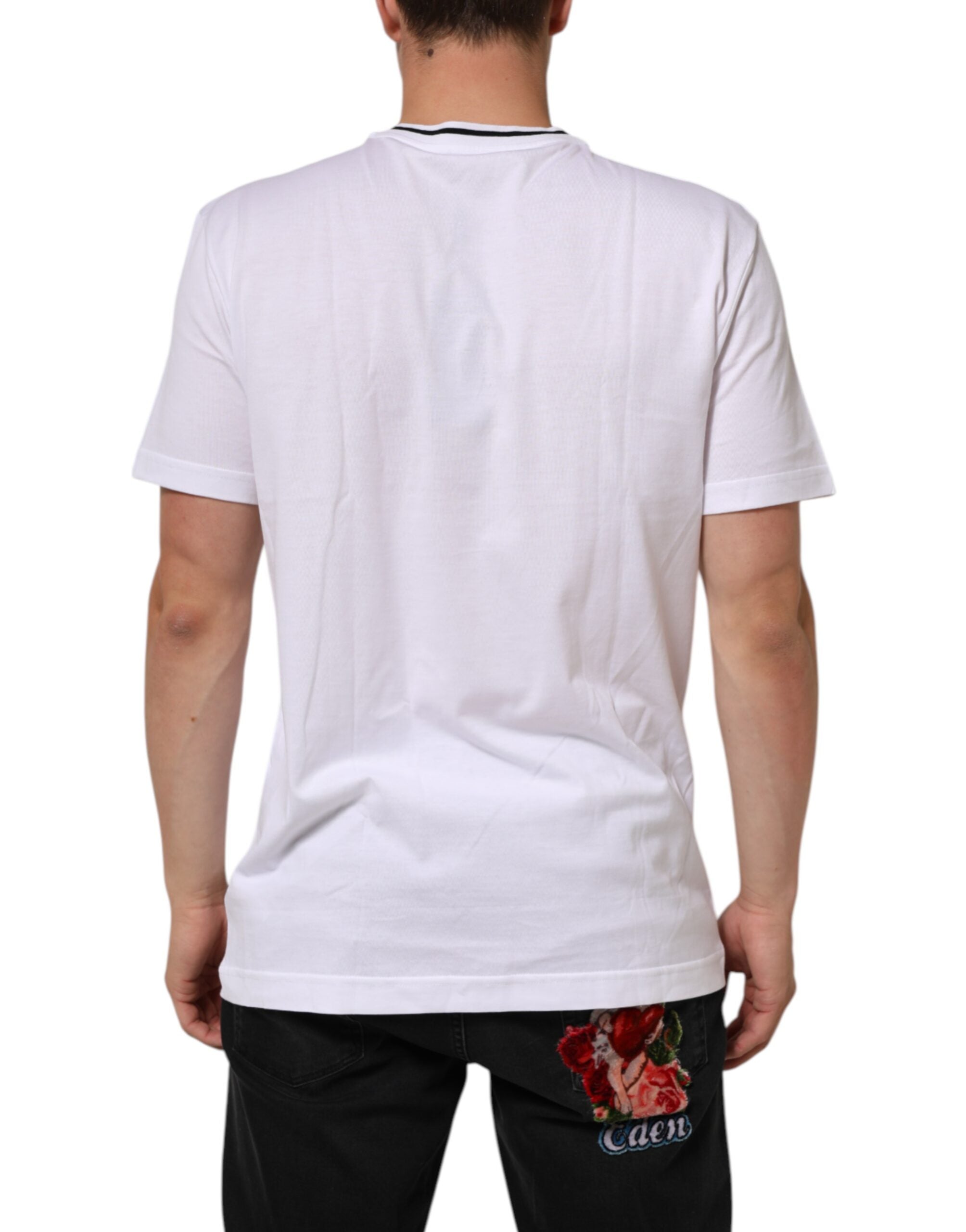 Dolce & Gabbana White Sacred Heart Short Sleeve T-Shirt for Men-4