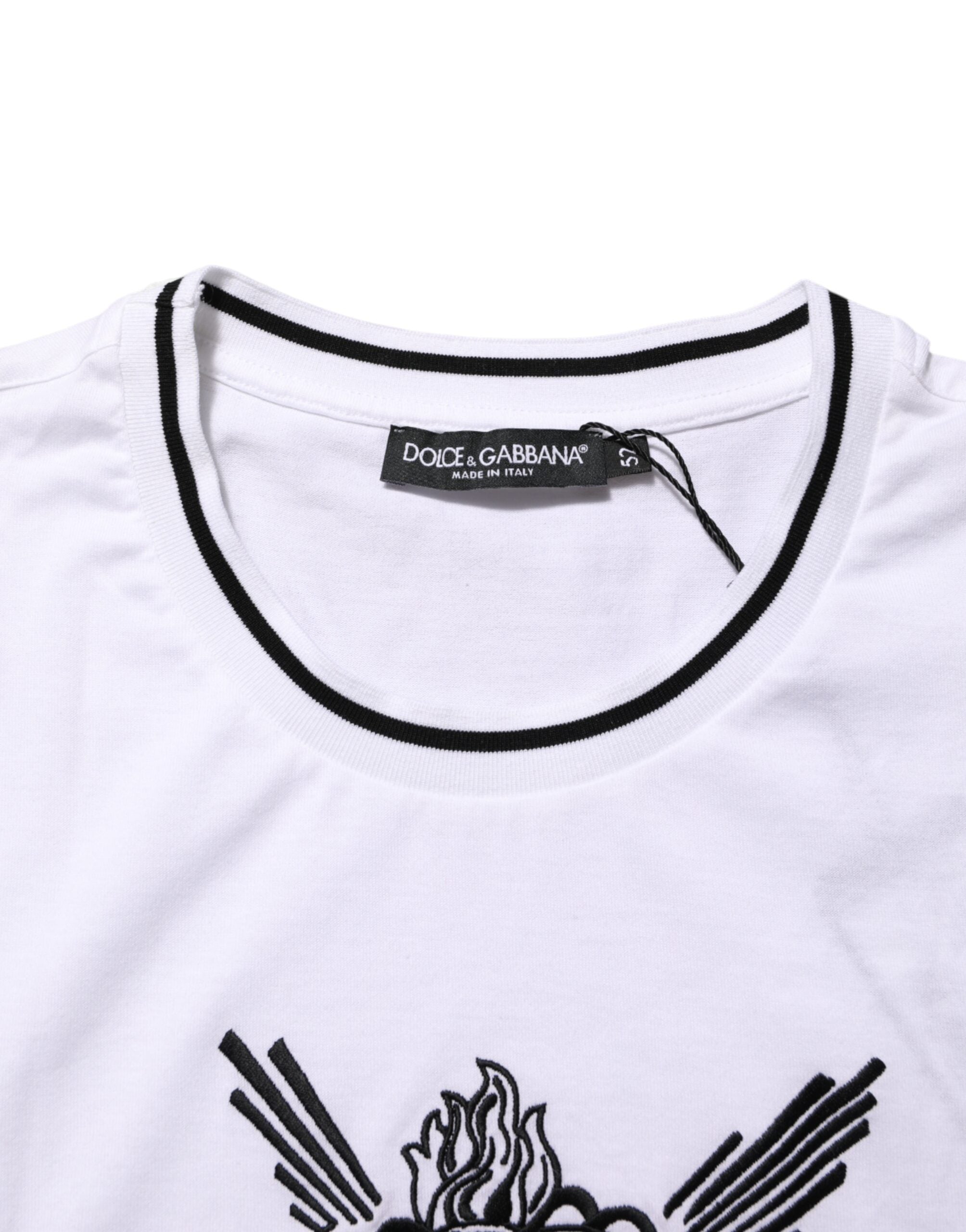 Dolce & Gabbana White Sacred Heart Short Sleeve T-Shirt for Men-7