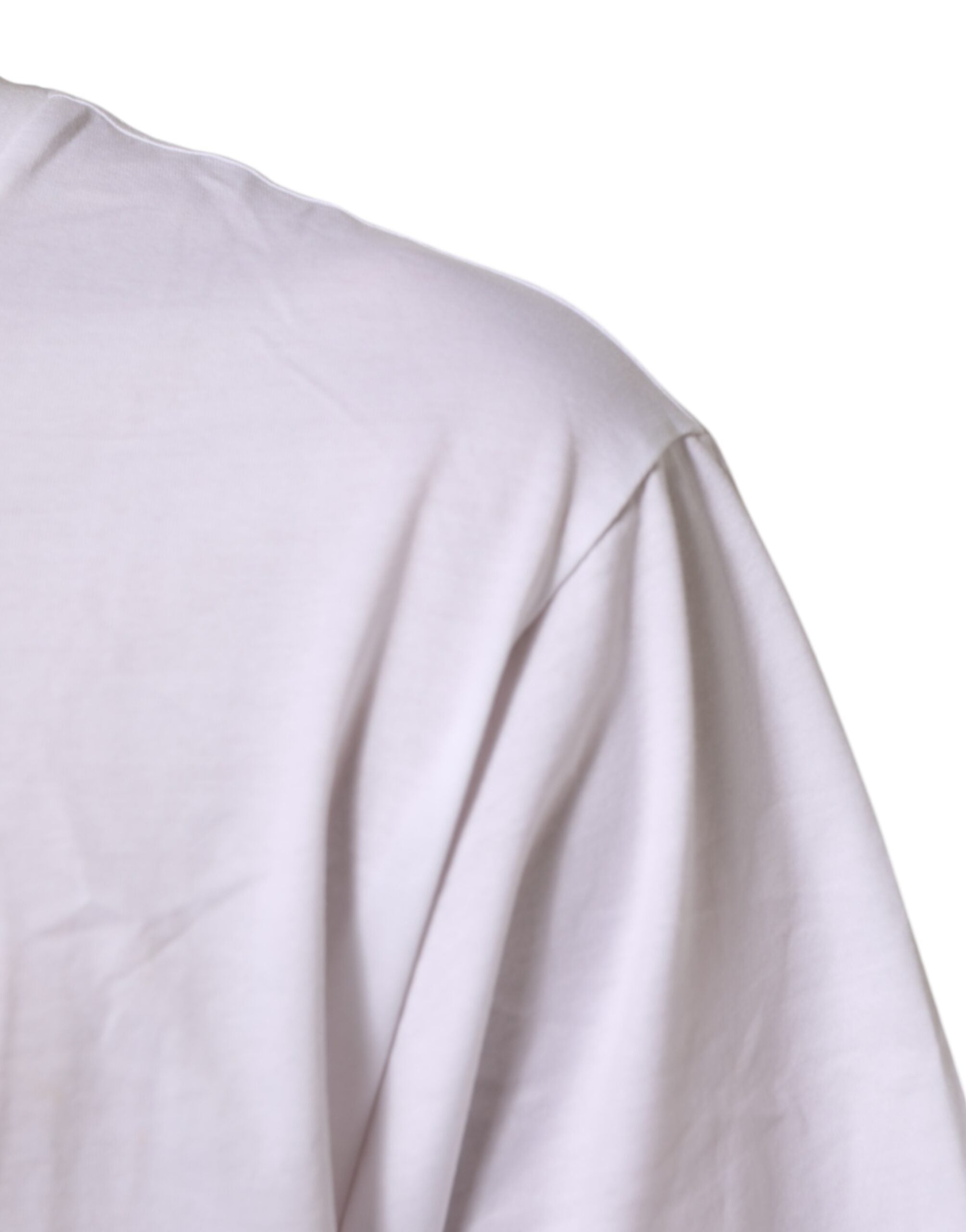 Dolce & Gabbana White Logo Print Cotton Crew Neck Men's T-Shirt-6
