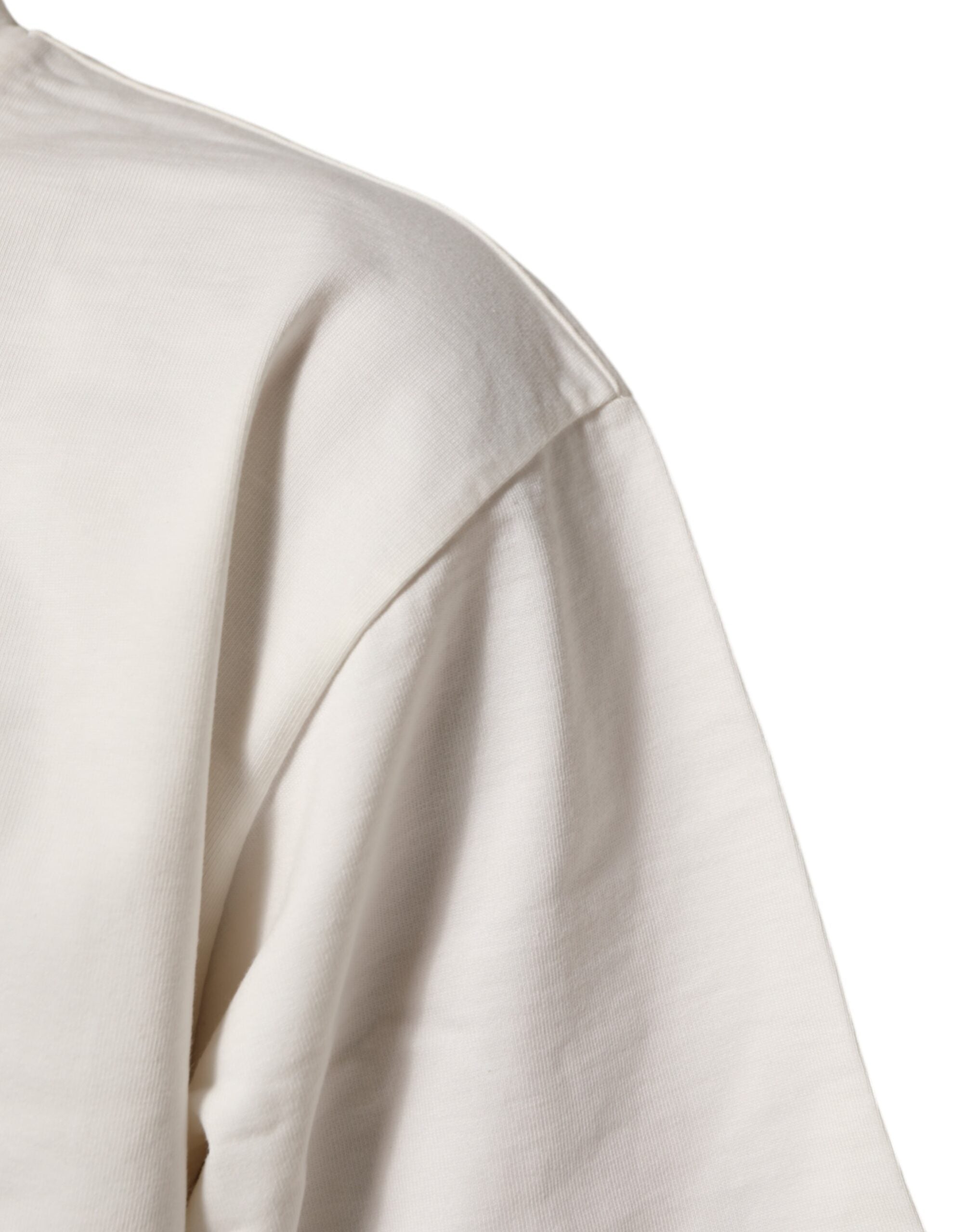 Camiseta de algodón con cuello redondo y estampado de logotipo blanco de Dolce & Gabbana para hombre-6