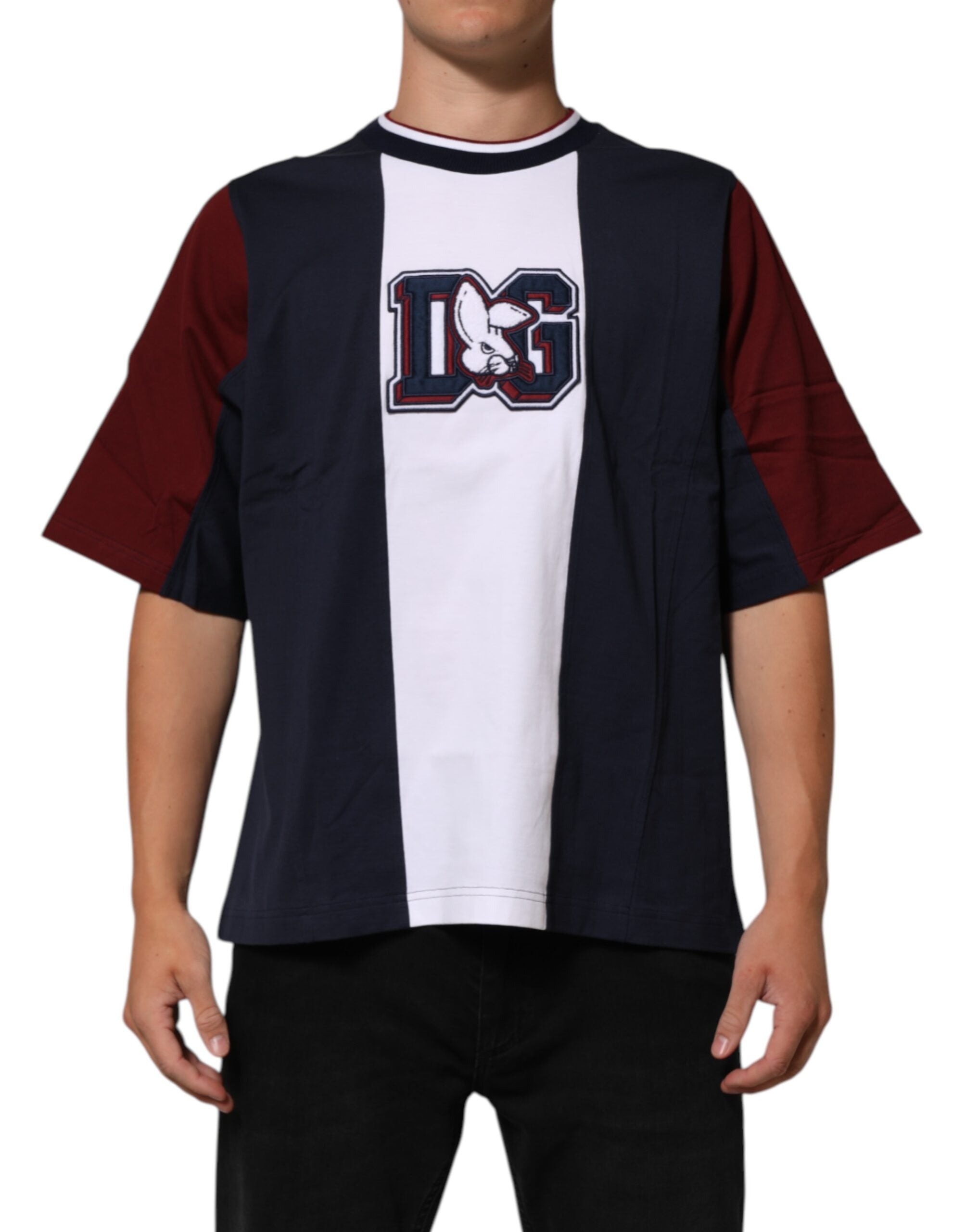 Dolce & Gabbana multicoloured striped cotton crew neck t-shirt for men-1