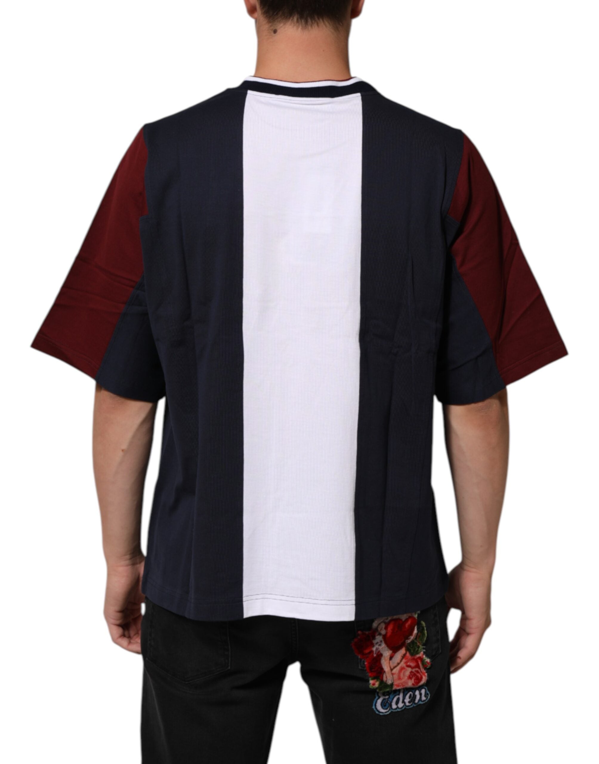 Dolce & Gabbana multicoloured striped cotton crew neck t-shirt for men-4