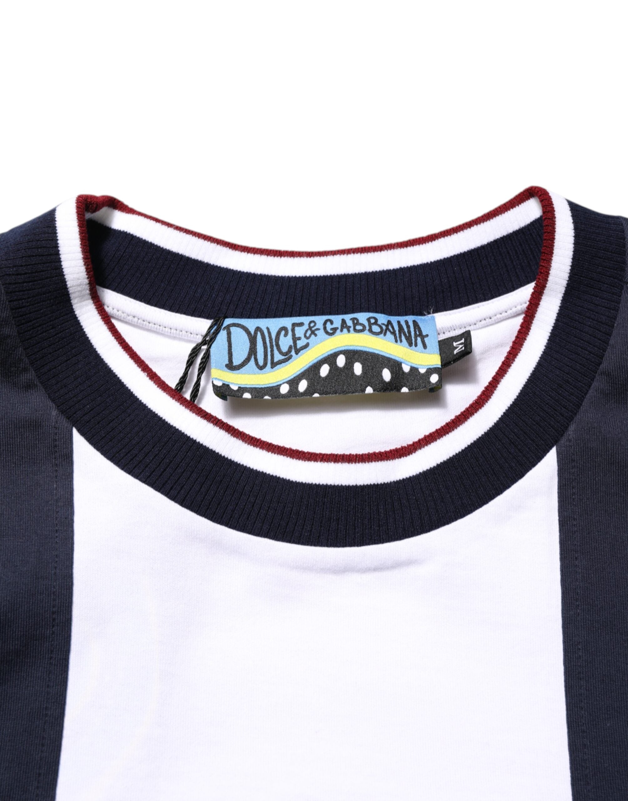 Dolce & Gabbana multicoloured striped cotton crew neck t-shirt for men-7
