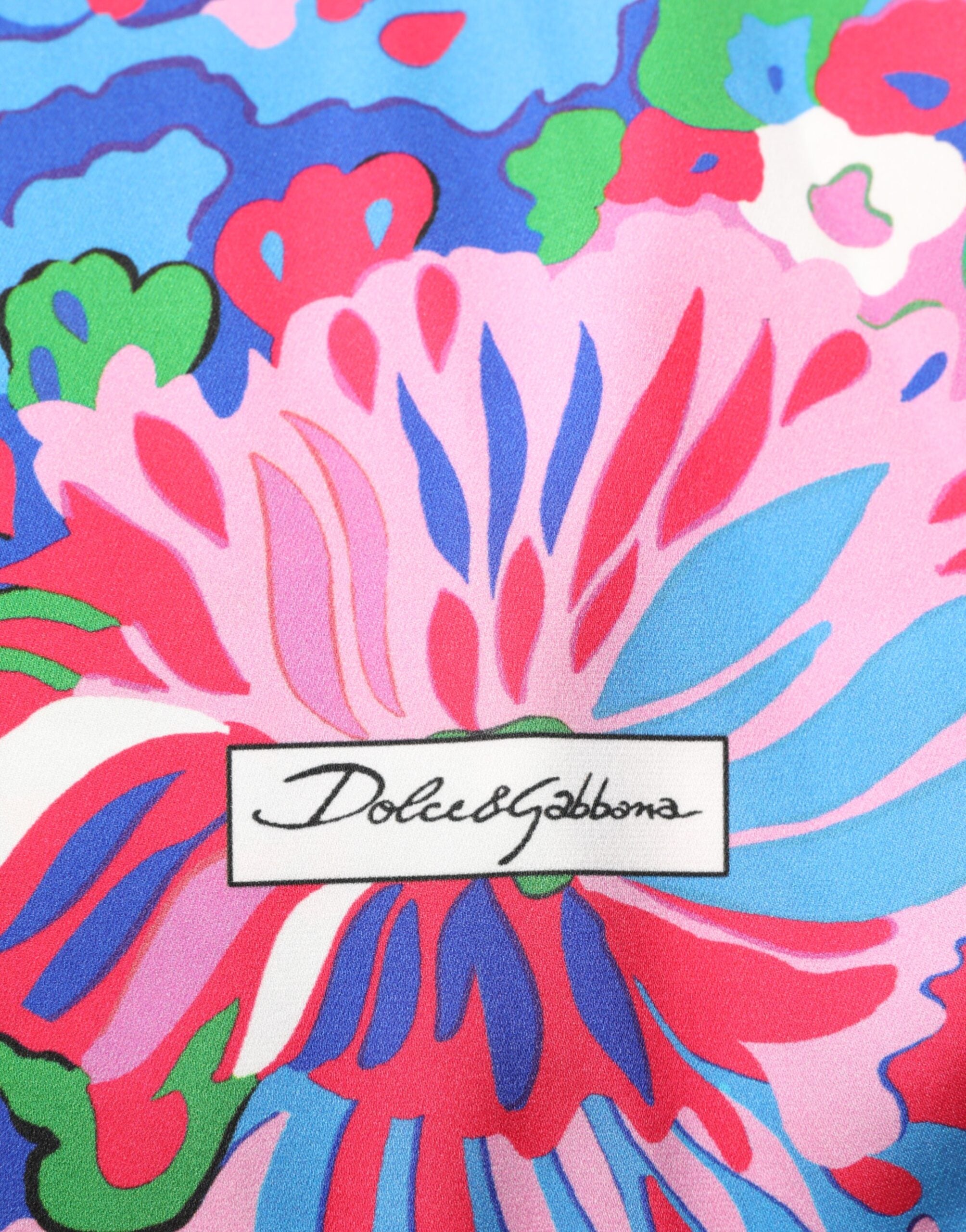 Blusa túnica con estampado floral multicolor de Dolce & Gabbana-7