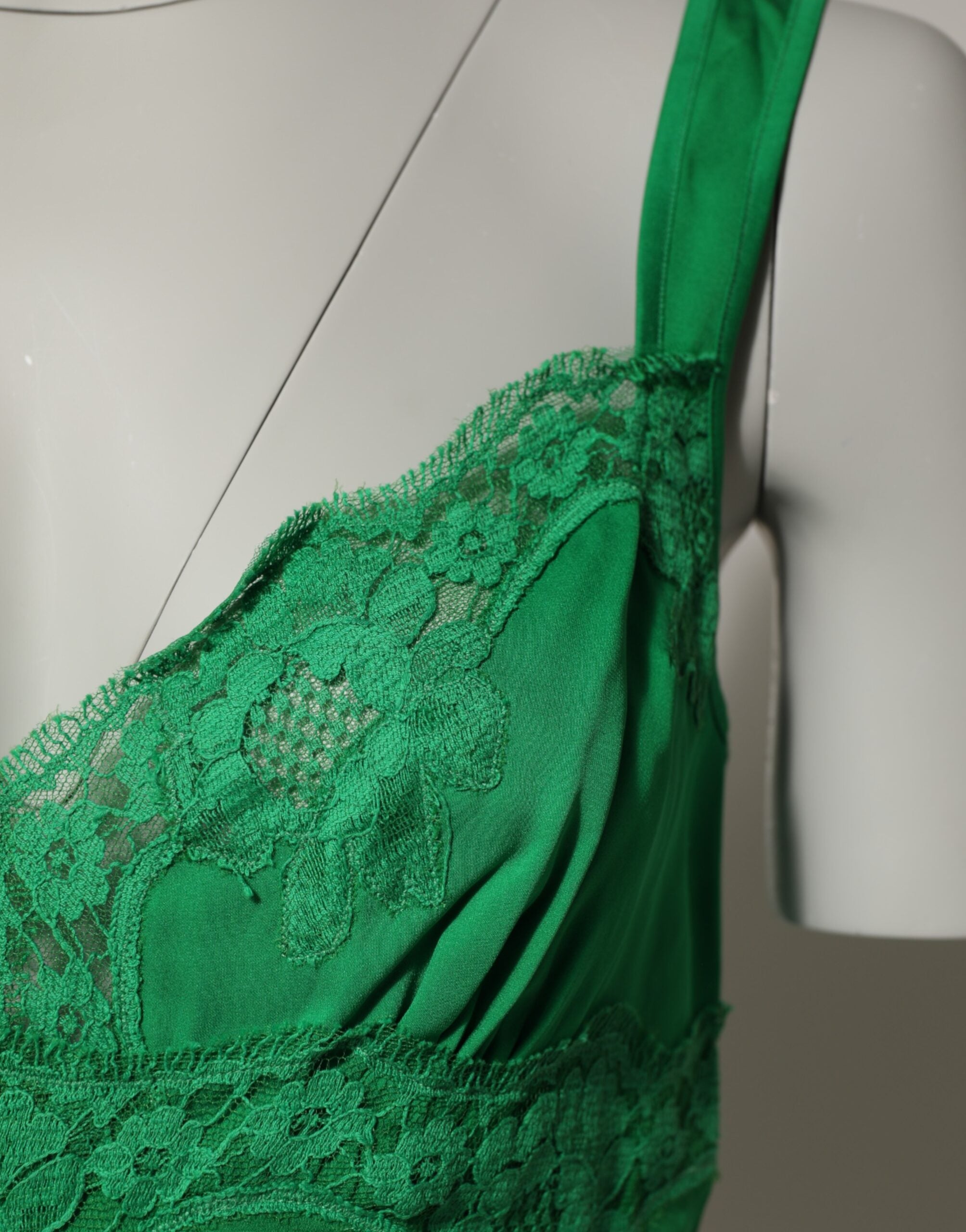 Dolce & Gabbana Green Floral Lace Tank Top Underwear-3