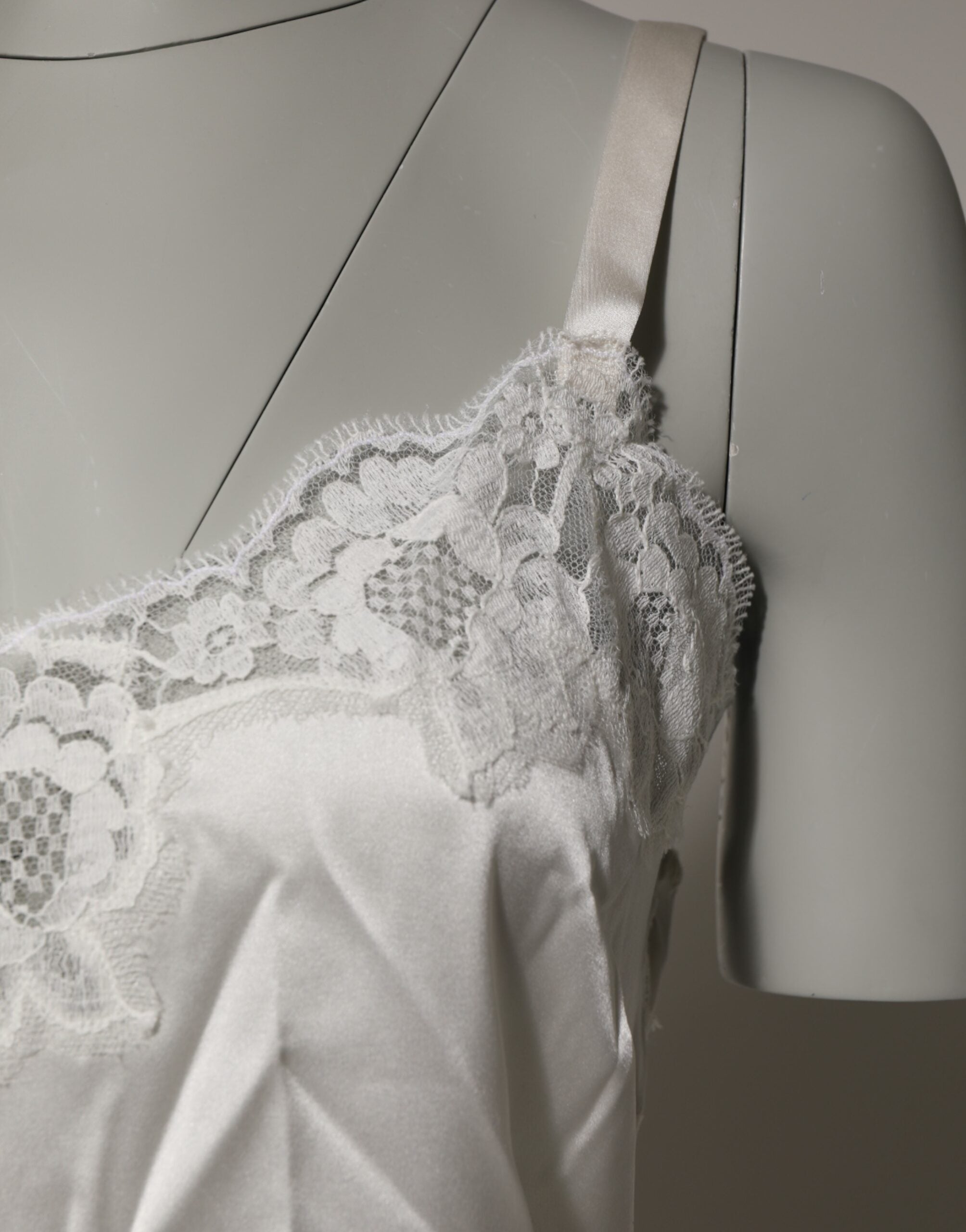 Dolce & Gabbana Off White Floral Lace Tank Lingerie Top Underwear-3