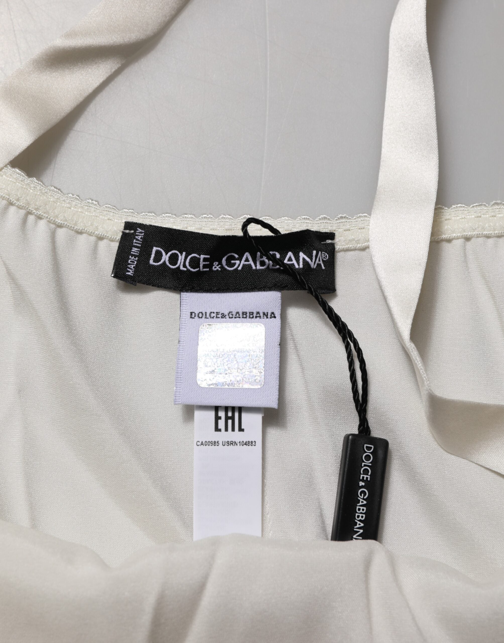 Dolce & Gabbana Off White Floral Lace Tank Lingerie Top Underwear-6