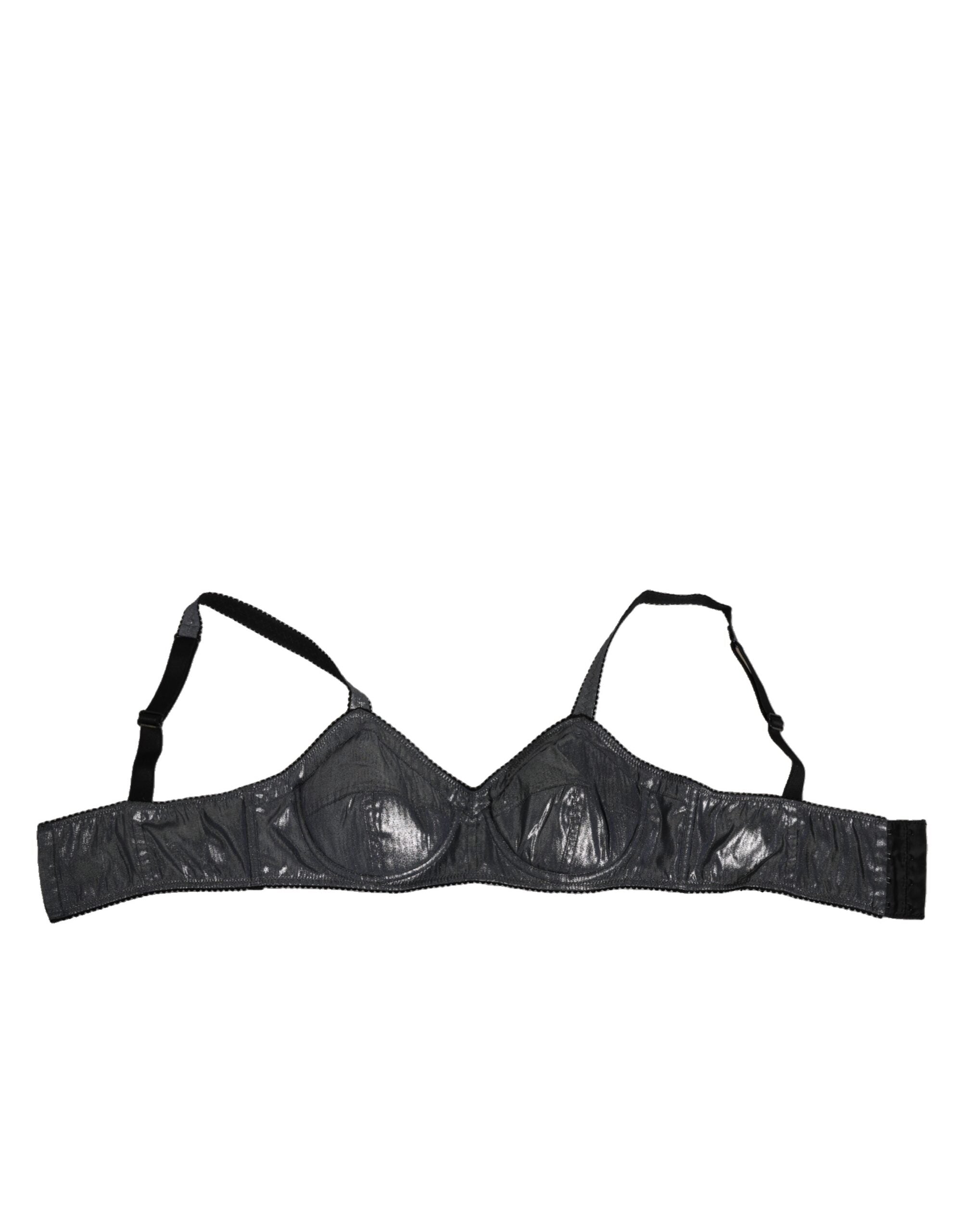 Dolce & Gabbana Dunkelgrauer Seiden-Stretch-Balconcino-BH Unterwäsche-2