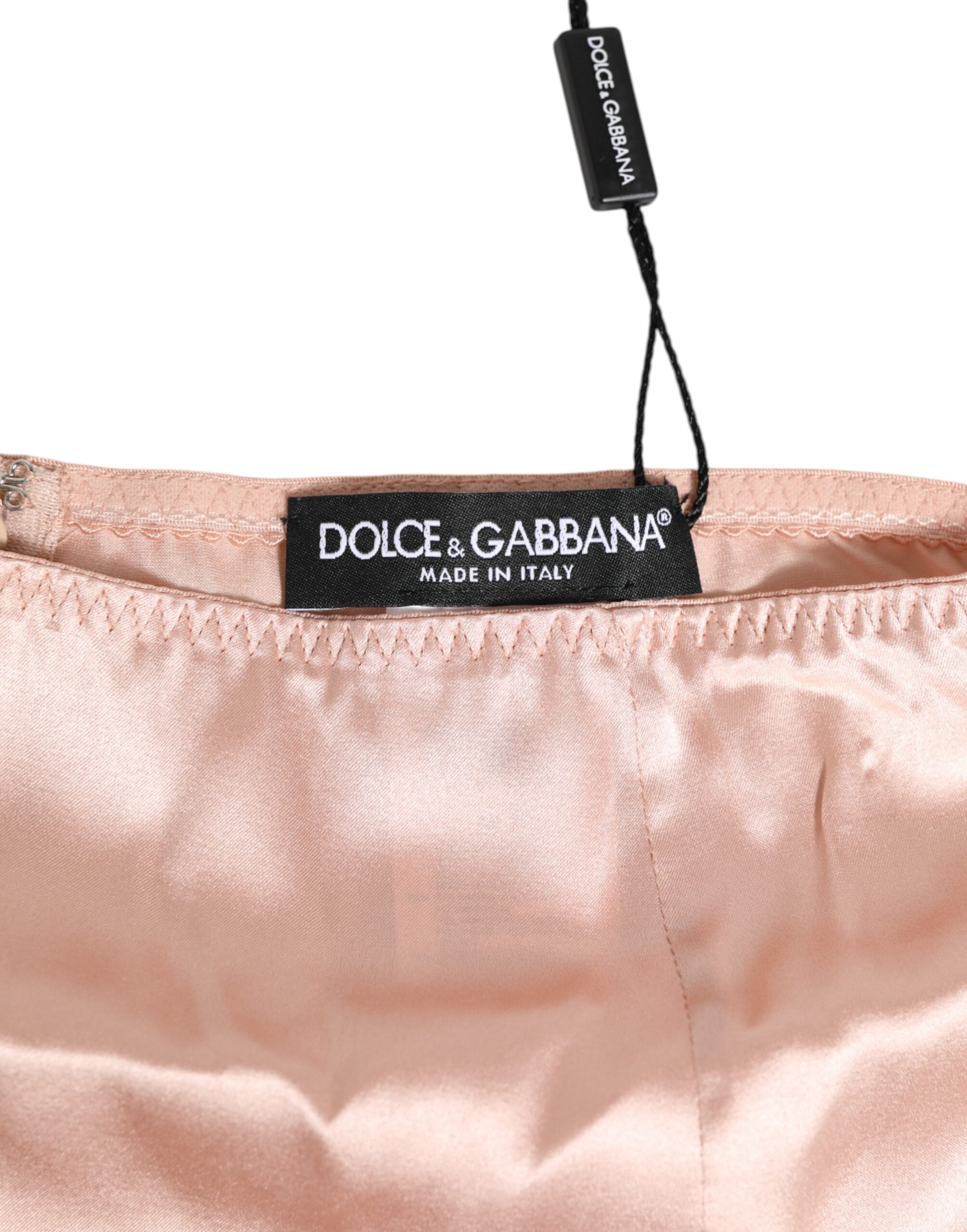 Pantalones cortos de cintura alta de acetato rosa de Dolce & Gabbana-4