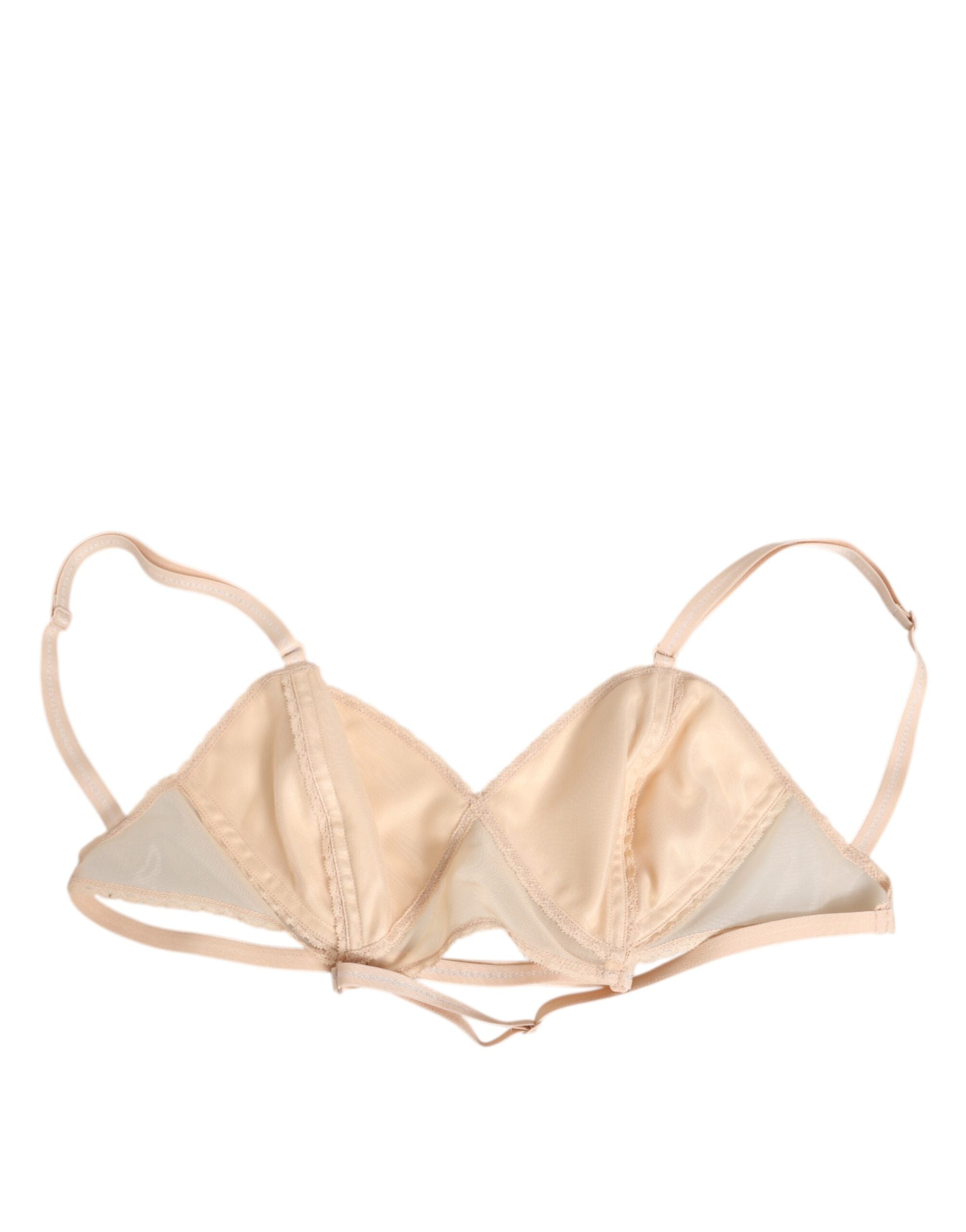 Dolce & Gabbana Beige Nylon Triangle Soft Cup Bra Underwear-3