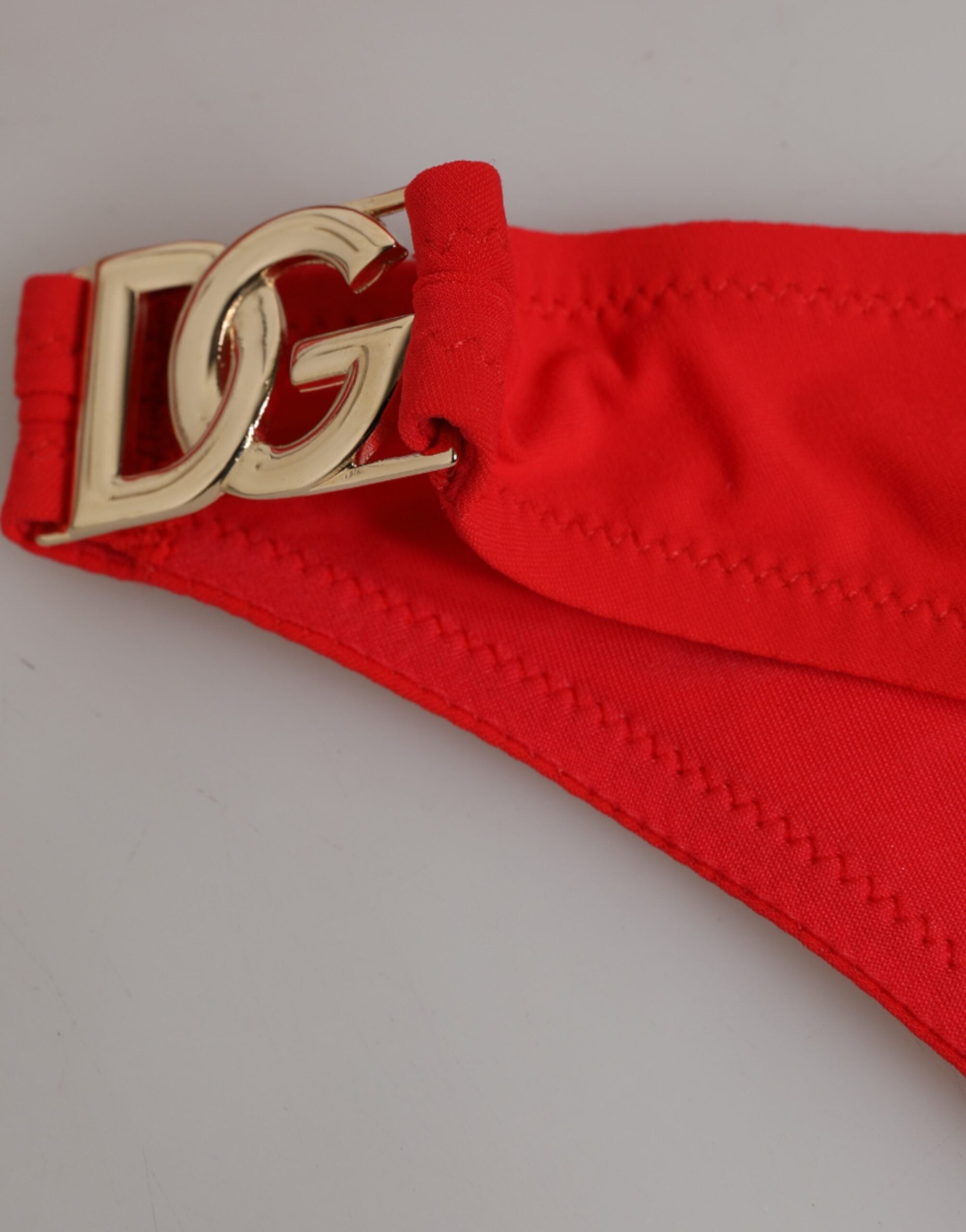 Dolce & Gabbana Red Nylon Swimsuit 2 Piece Top Bottom Swimwear-4