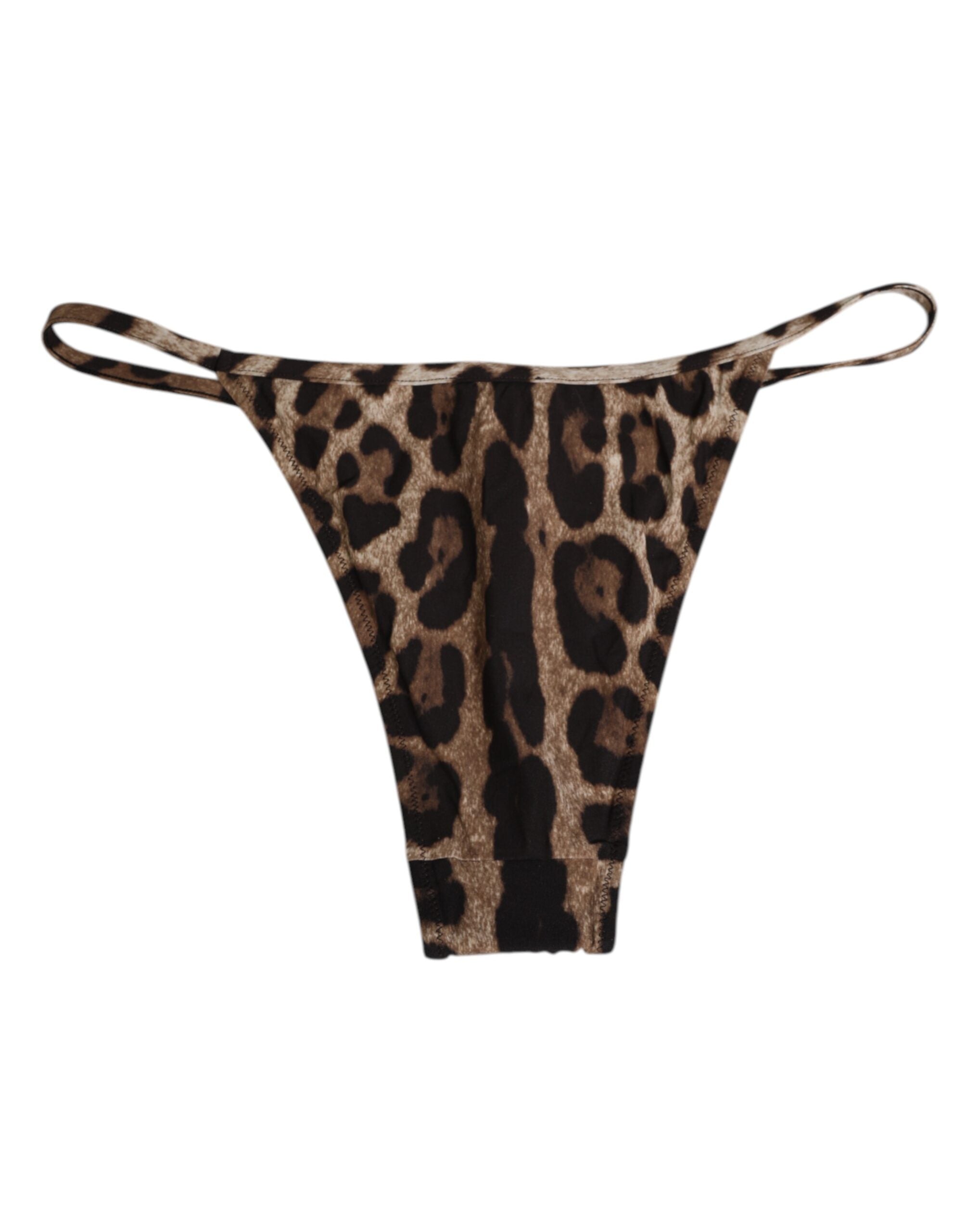 Dolce & Gabbana Brauner Leopard Dreieck Tanga Panty Unterwäsche-5