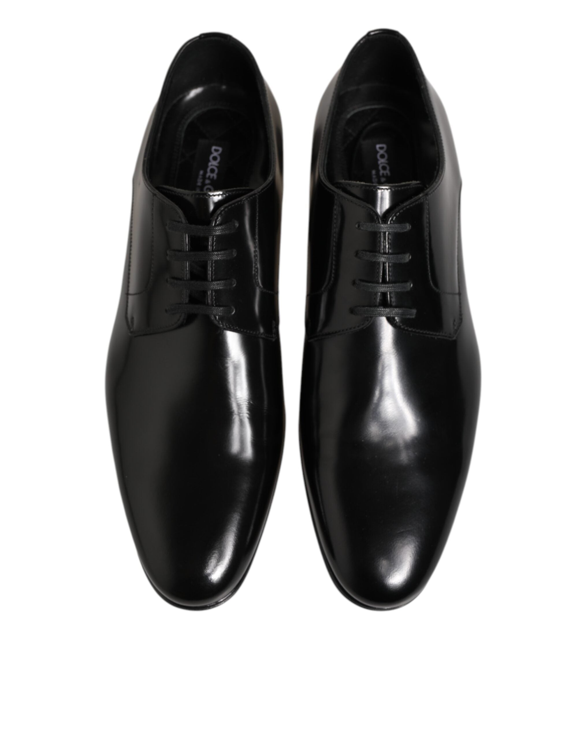 Dolce & Gabbana Schwarzes Kalbsleder Derby Herren Anzugschuhe-4