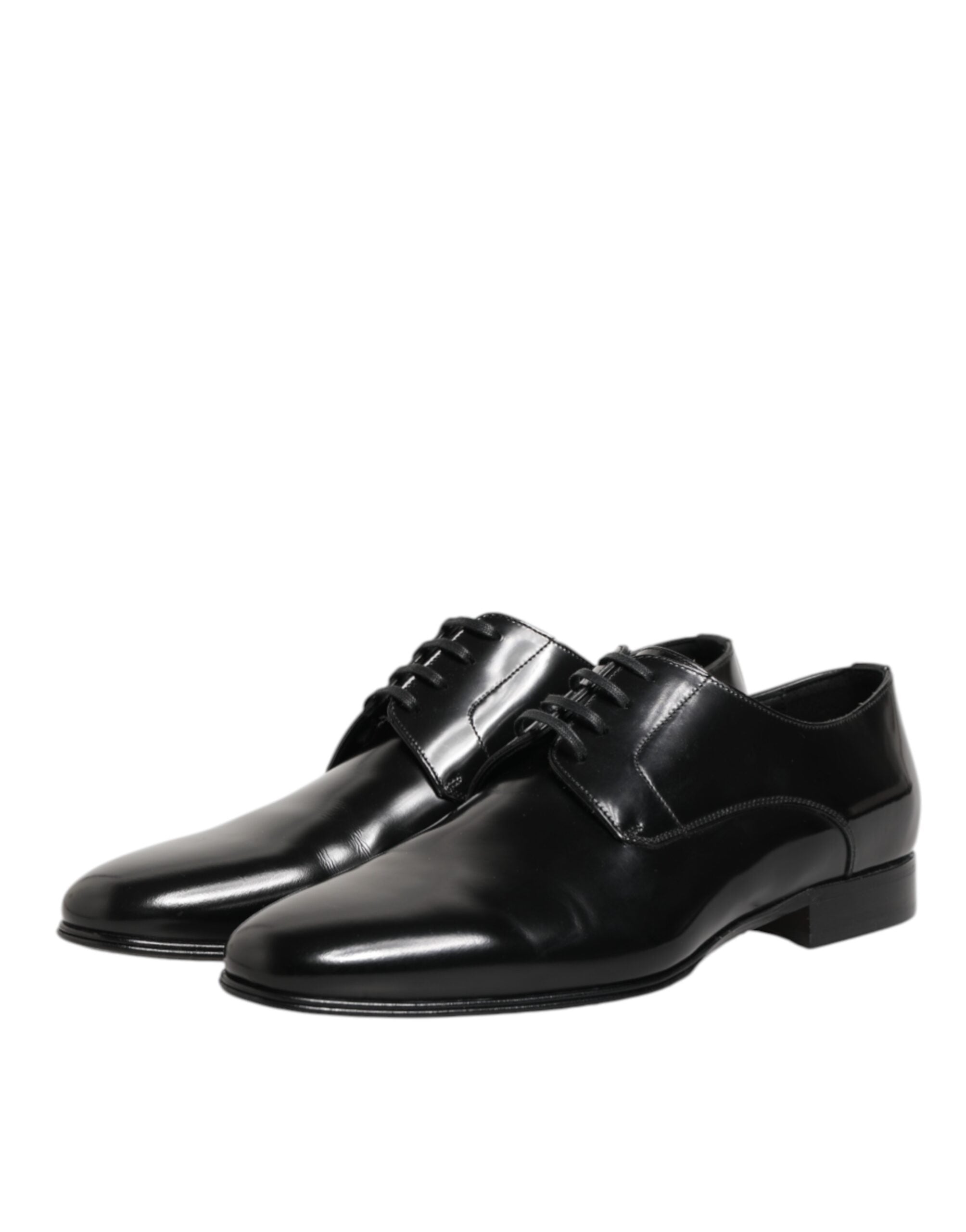 Dolce & Gabbana Schwarzes Kalbsleder Derby Herren Anzugschuhe-5