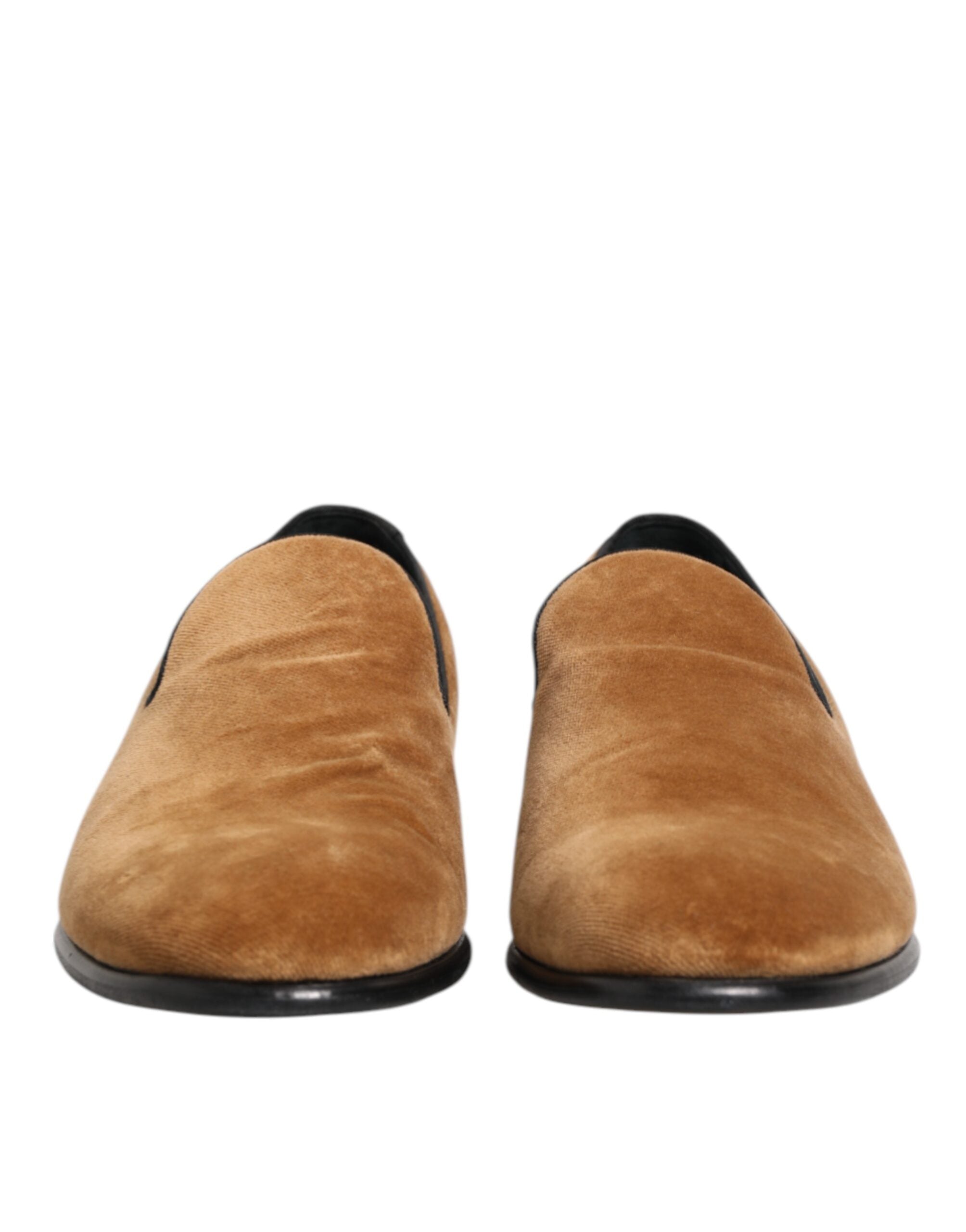 Dolce & Gabbana Brown Suede Slip-On Men's Loafers Formal Shoes-3