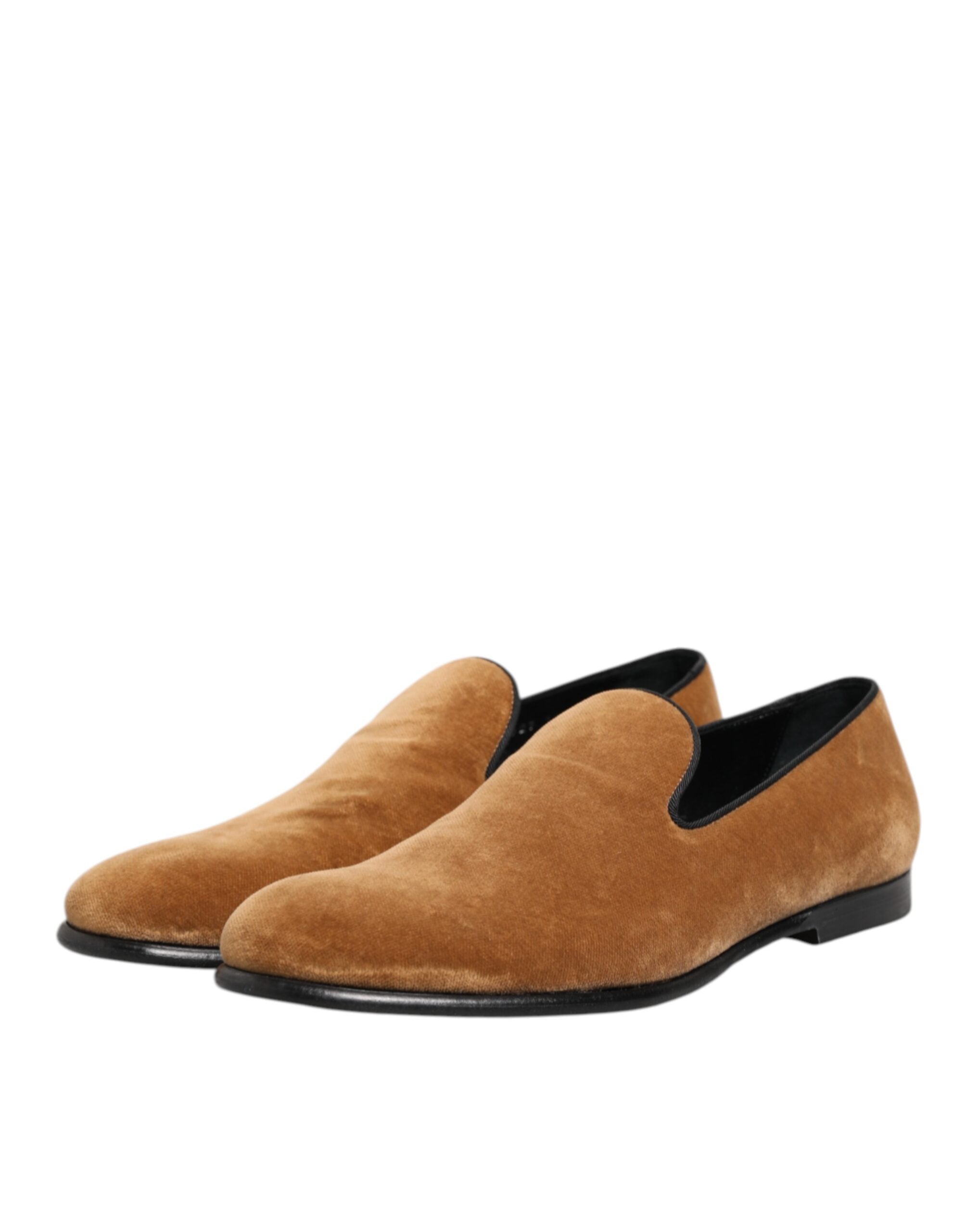 Dolce & Gabbana Brown Suede Slip-On Men's Loafers Formal Shoes-5