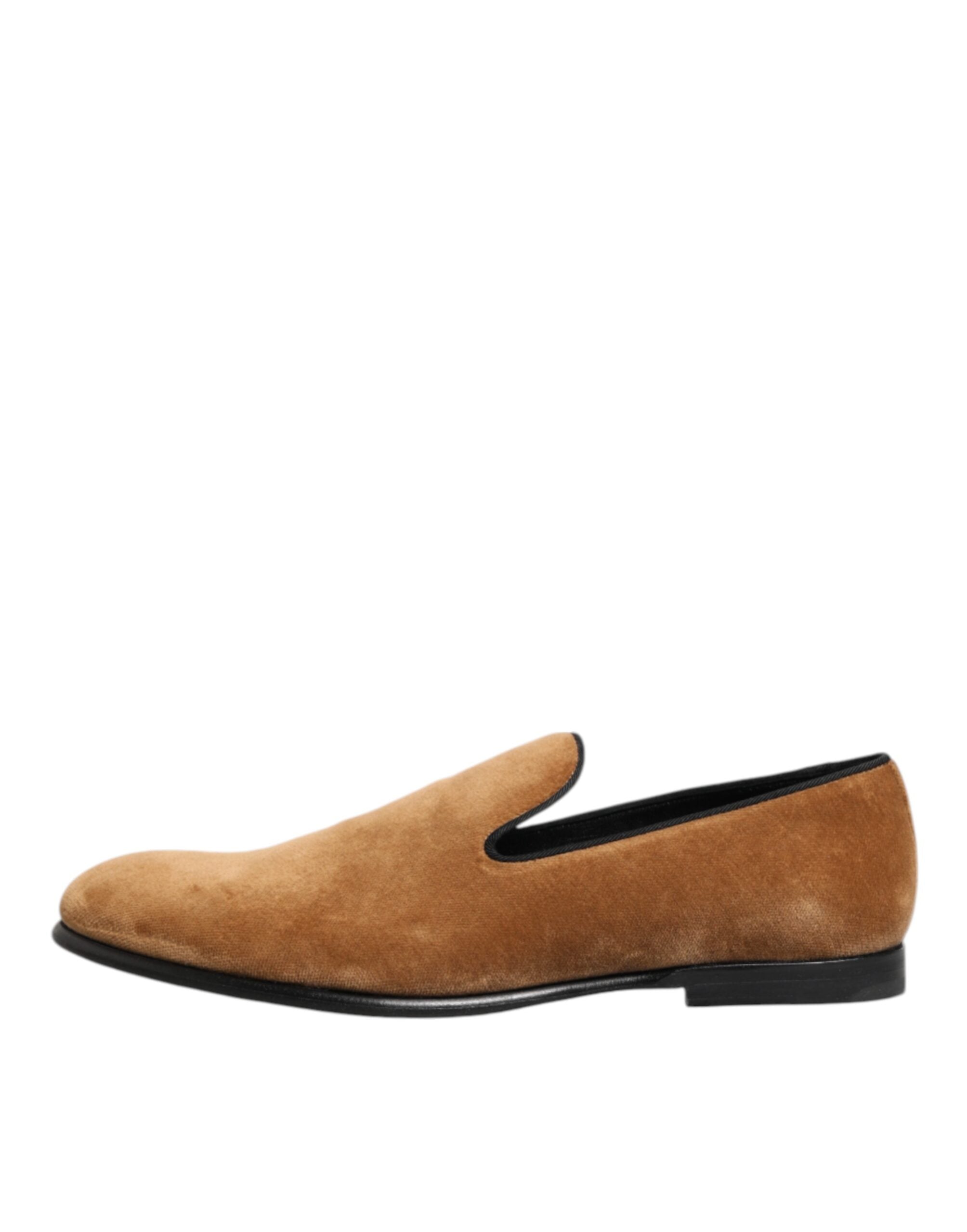 Dolce & Gabbana Brown Suede Slip-On Men's Loafers Formal Shoes-7