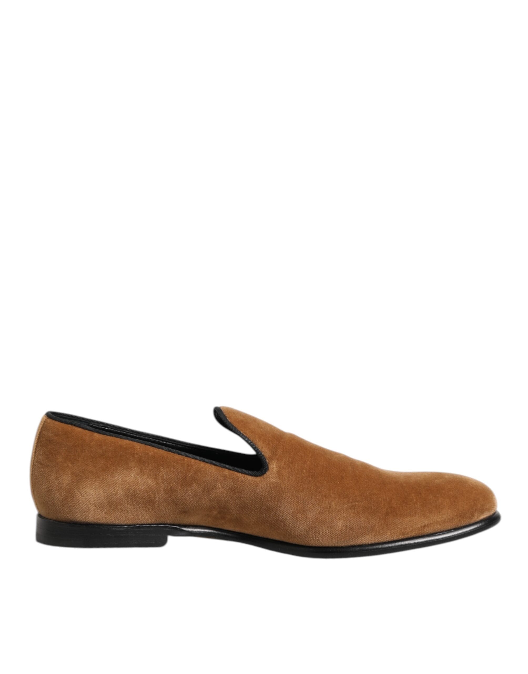 Dolce & Gabbana Brown Suede Slip-On Men's Loafers Formal Shoes-2