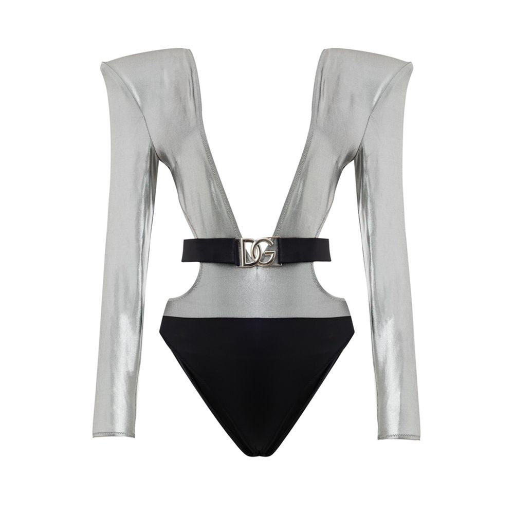 Dolce & Gabbana grey one-piece viscose swimsuit-1