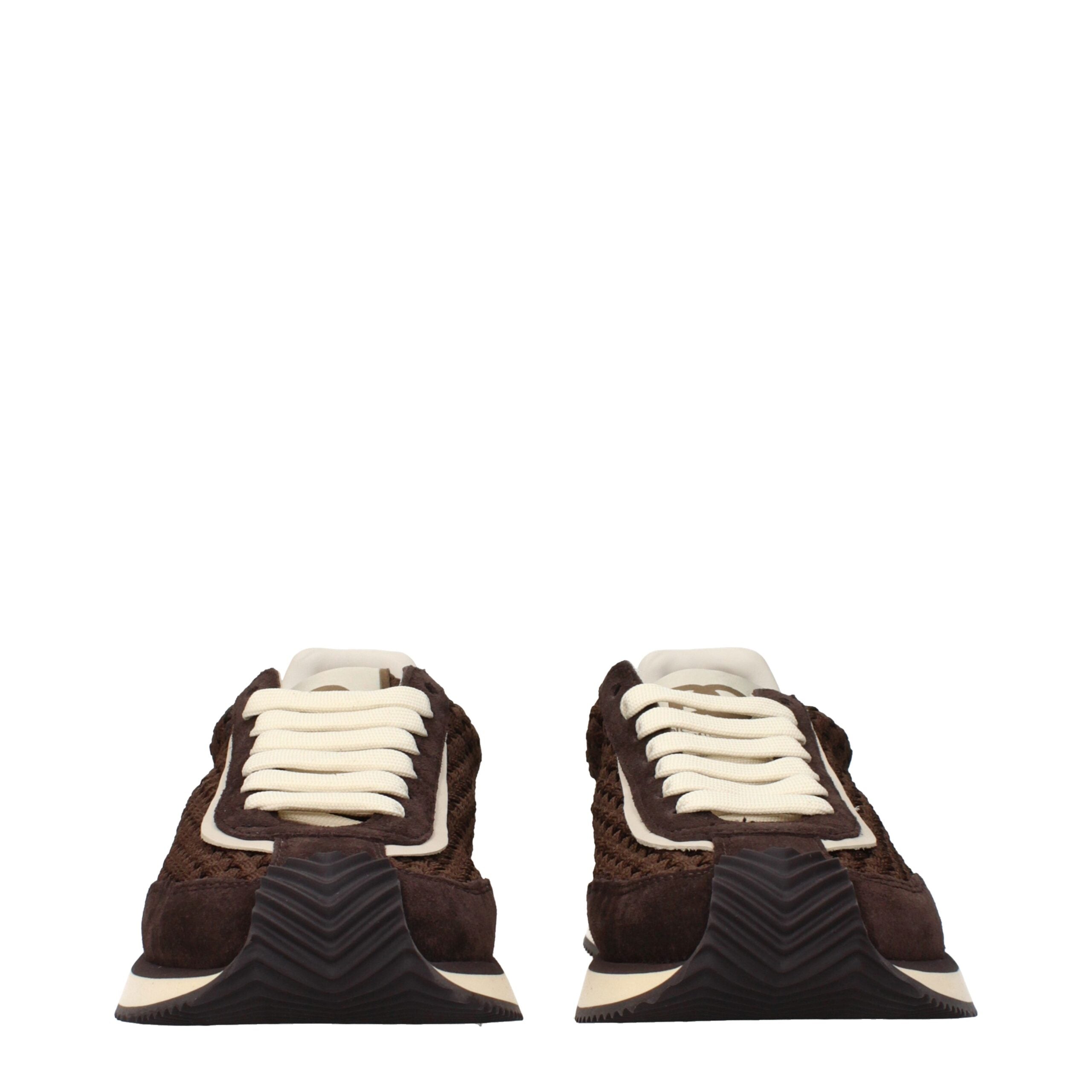 Dolce & Gabbana Braune Stoff-Sneaker mit niedrigem Schaft-3