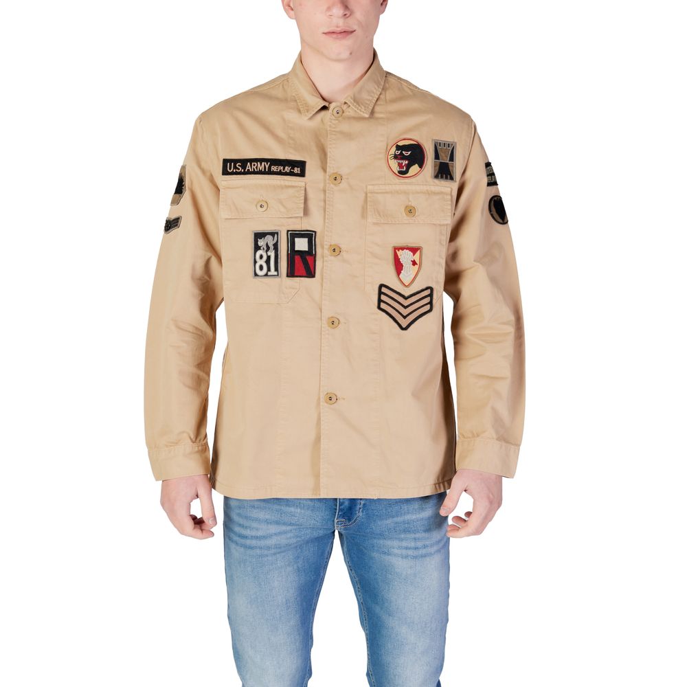 Replay beige denim shirt-1