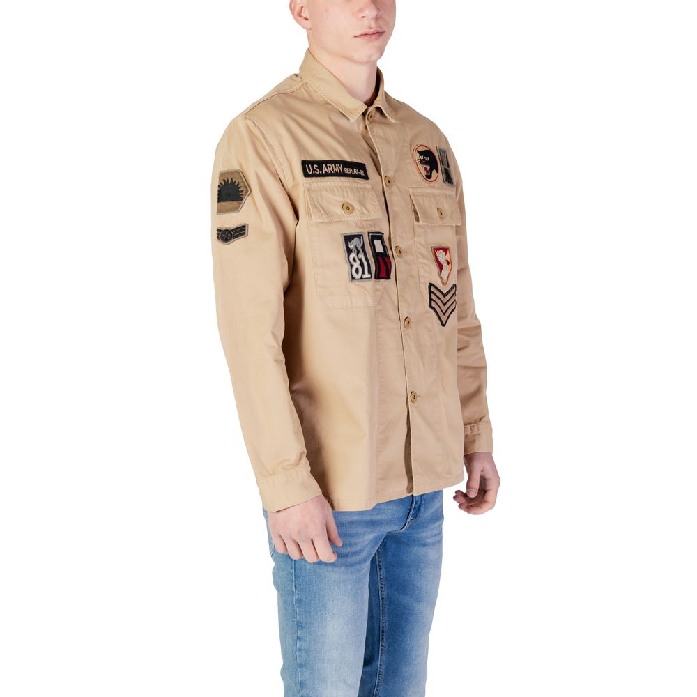 Replay beige denim shirt-3