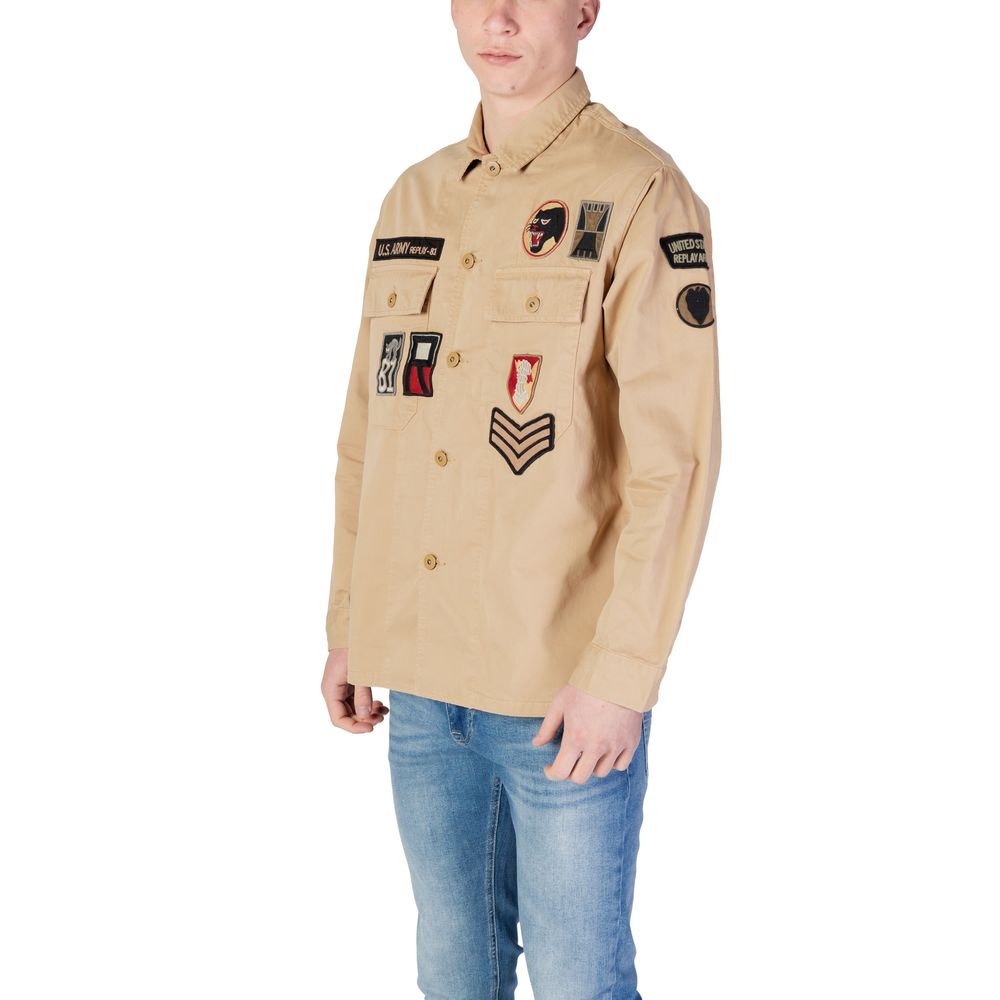 Replay beige denim shirt-4