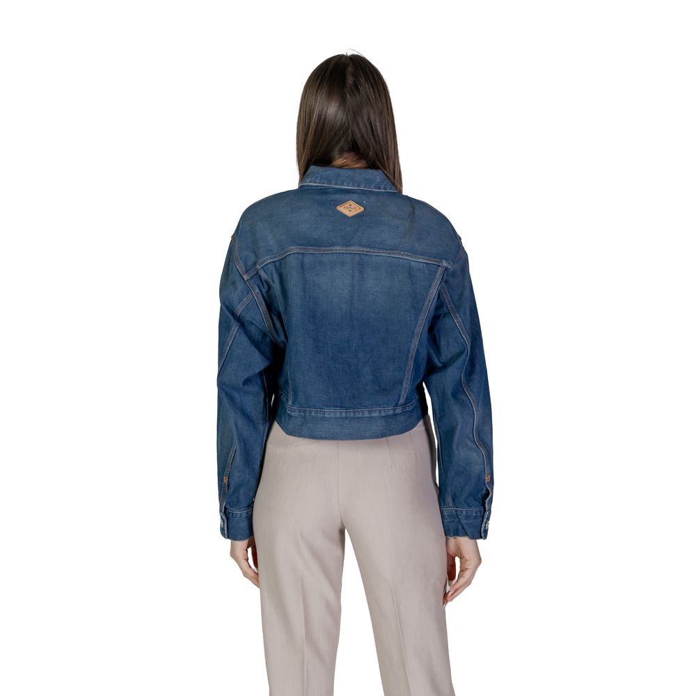 Replay Blue Cotton Denim Jacket-2