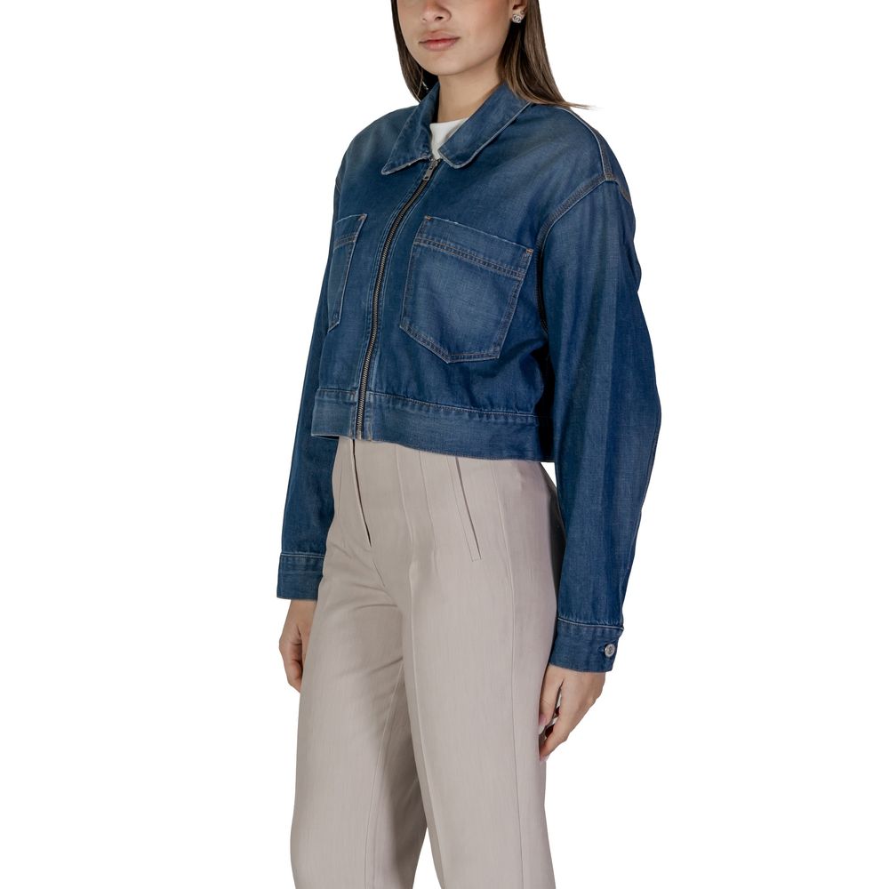 Replay Blue Cotton Denim Jacket-4