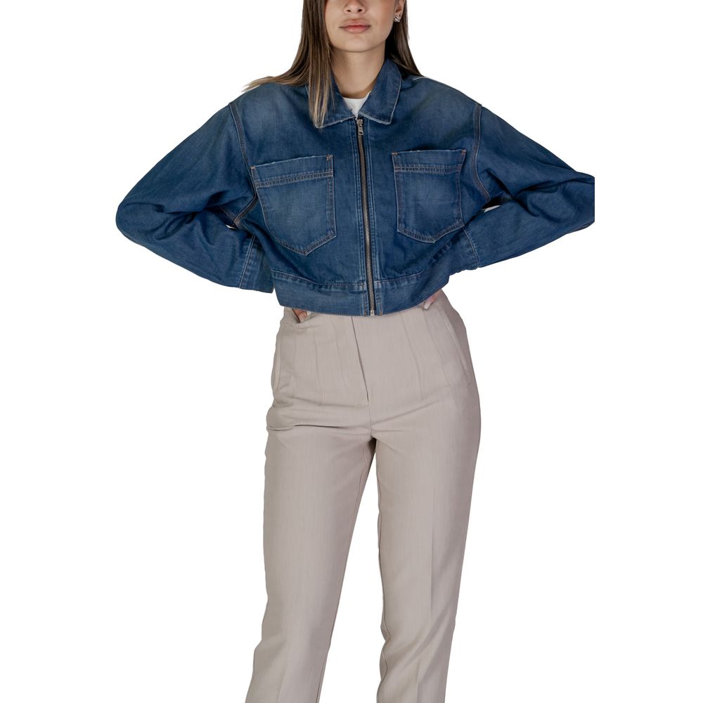Replay Blue Cotton Denim Jacket-5