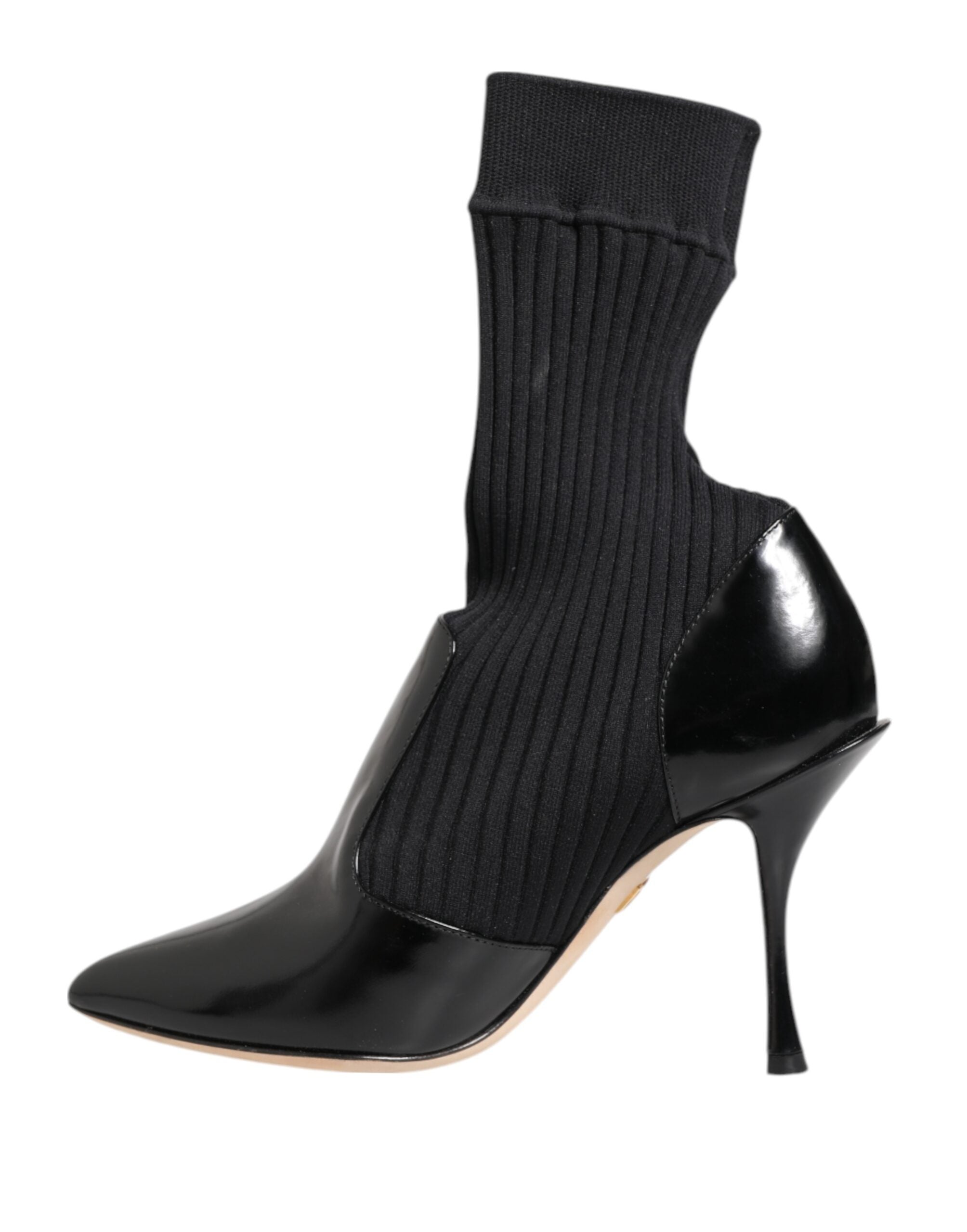 Dolce & Gabbana Schwarz Stretch Stilettos Booties Socken Schuhe-8